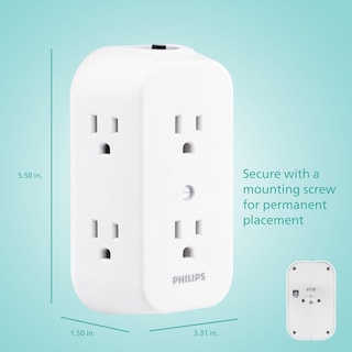 Foto 6 | Extensor De Enchufe Philips Sps1460wa/37 De 6 Salidas, Blanco - Venta Internacional.