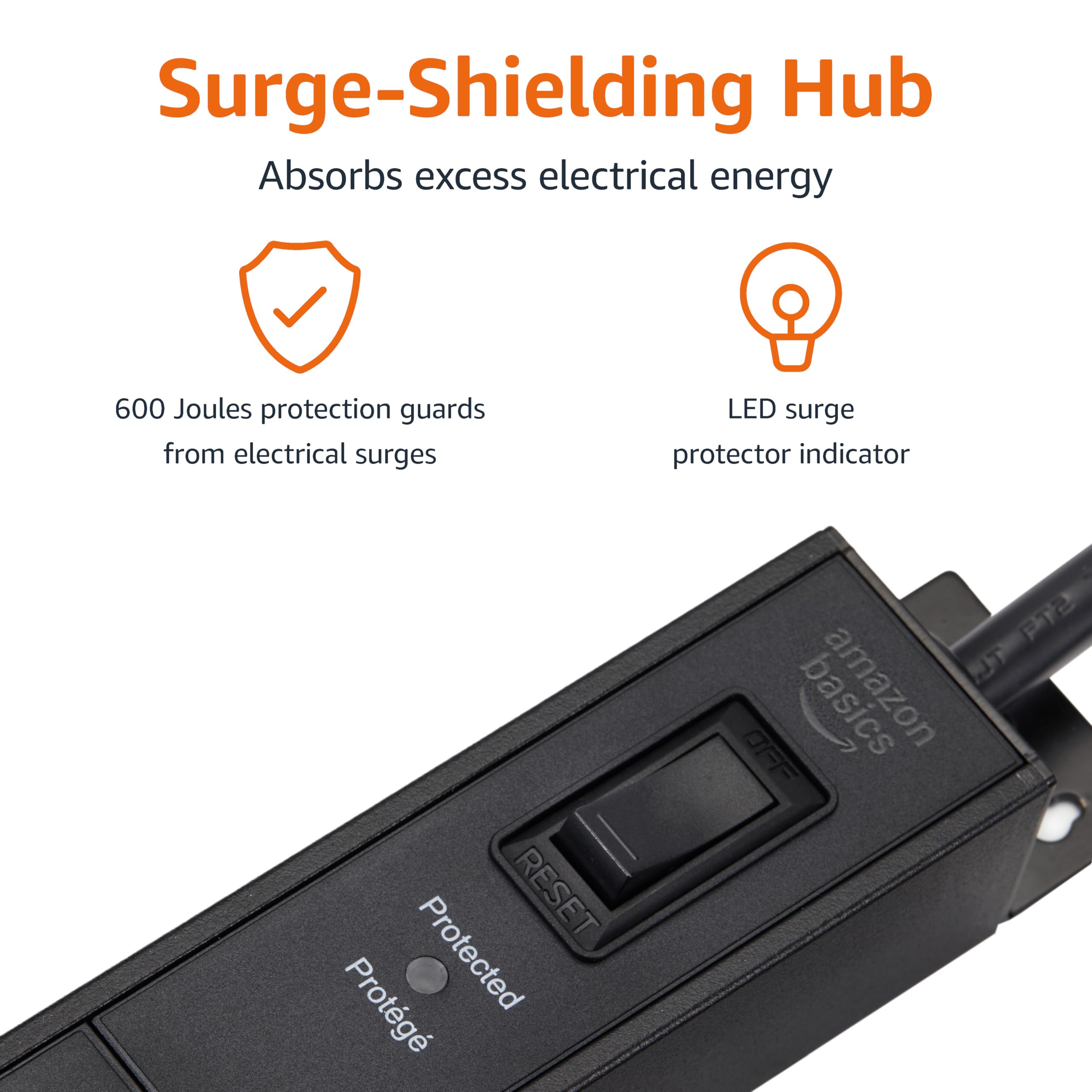Foto 3 | Protector Contra Sobretensiones Amazon Basics 9 Outlet 600j - Venta Internacional.