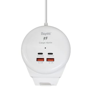 Foto 1 | Multicontacto 30 W Con 2 Puertos Usb, 2 Puertos Tipo C, Salida De 3.1a Y Cable Integrado Con Entrada Tipo C