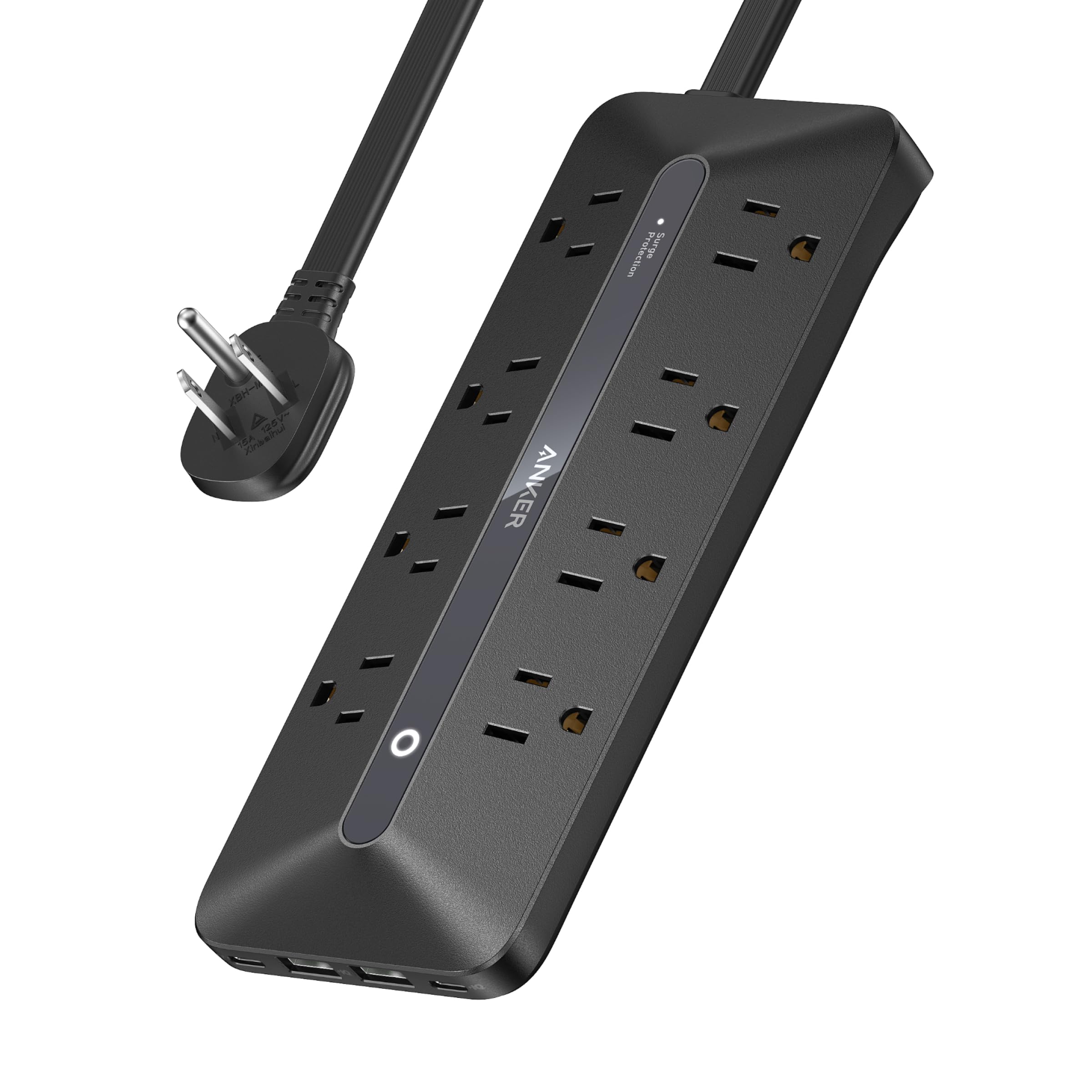 Power Strip Anker 12 En 1 Usb C Con 8 Tomas De Corriente Alterna, 2 Usb C Y 2 Usb A - Venta Internacional.
