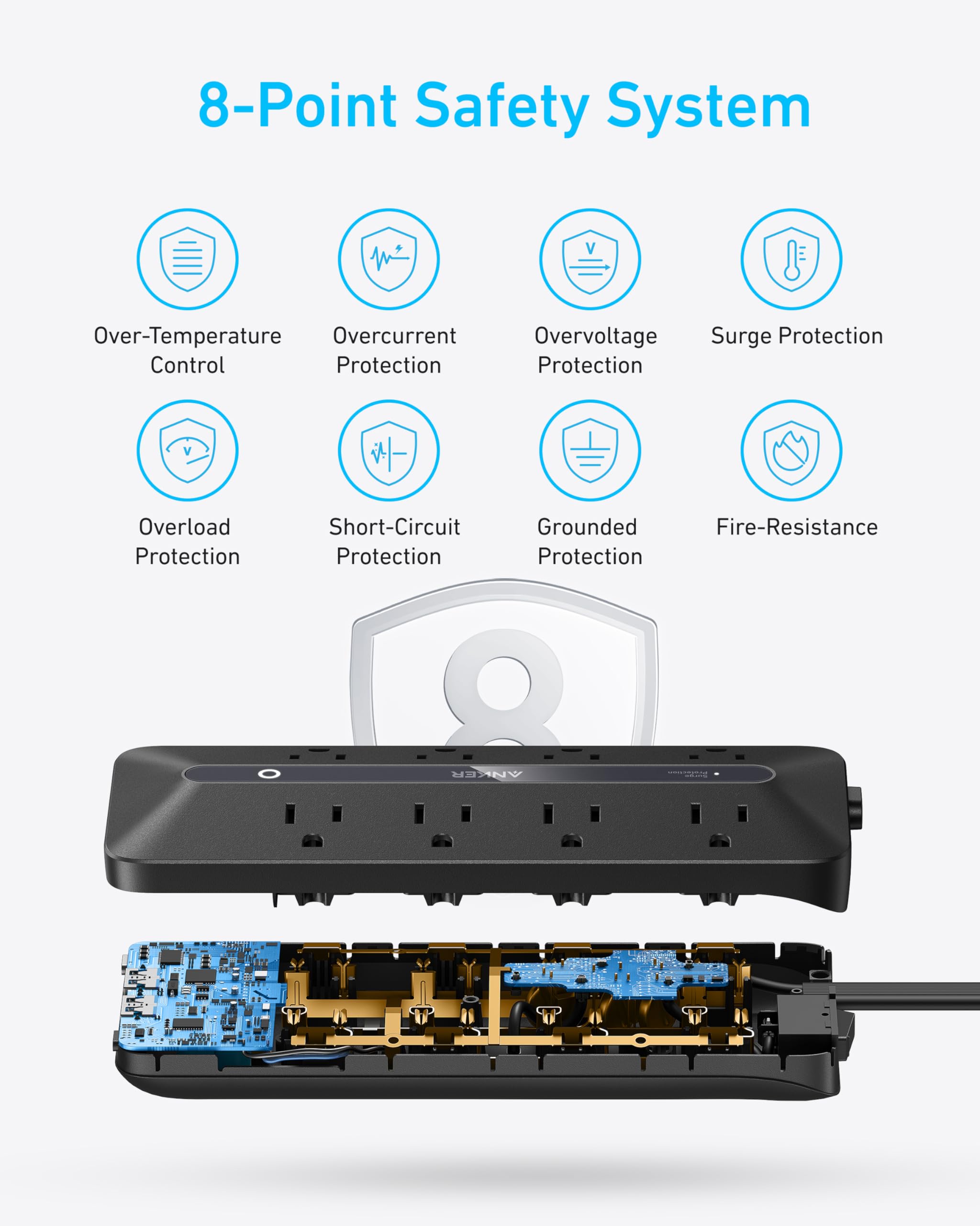 Foto 7 pulgar | Power Strip Anker 12 En 1 Usb C Con 8 Tomas De Corriente Alterna, 2 Usb C Y 2 Usb A - Venta Internacional.