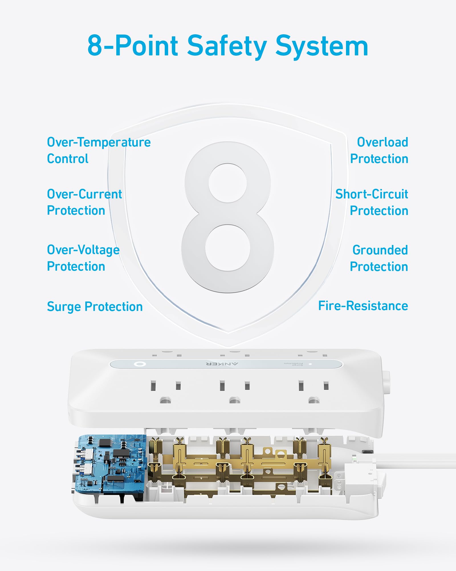 Foto 7 pulgar | Power Strip Anker 10 En 1, 20 W, Usb C 6 Ac, 2 Usb A/2 Usb C, 5 Pies - Venta Internacional.