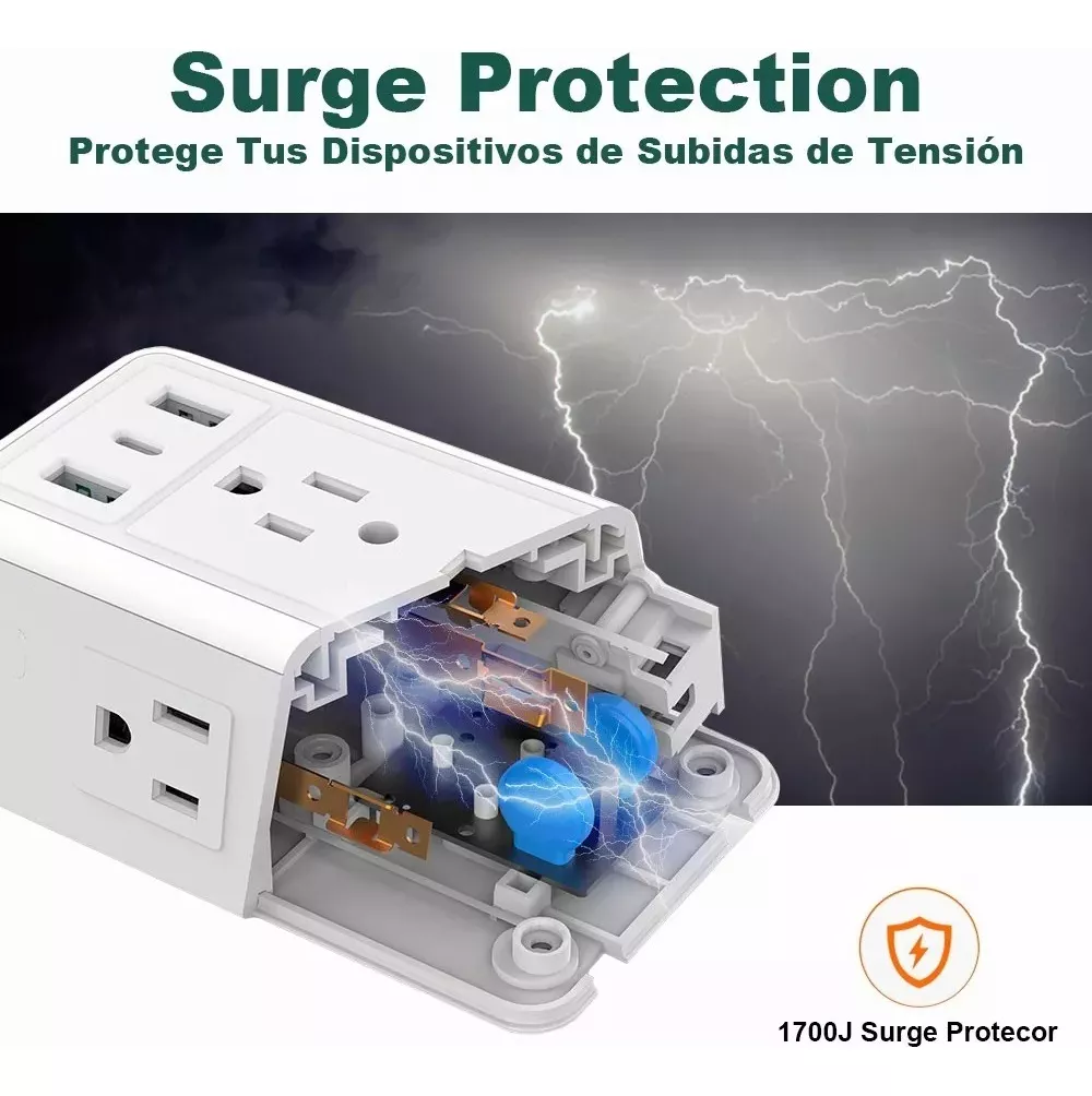 Foto 5 pulgar | Regleta Enchufe Lab.g Con 6 Enchufes Ca Y 3 Usb +1 Type-c Blanco