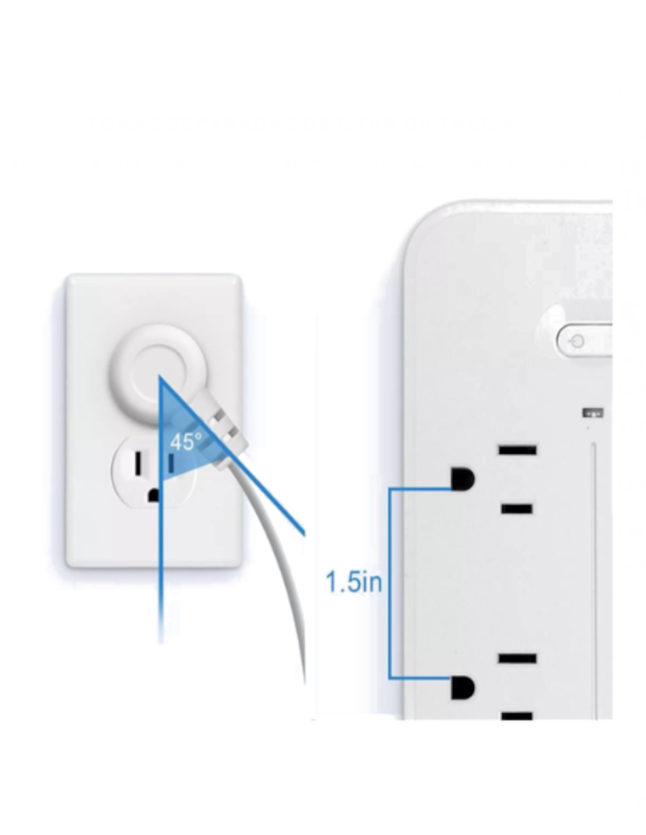 Foto 4 | Cargador Multicontactos Con 6 Salidas 3 Usb 1 Tipo C + Gratis Termo Güish De Regalo