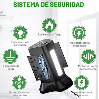 Foto 3 | Torre Multicontactos Regleta 3m Con 9salidas 3usb Y 1tipo C Eo Safe Imports Esi-19120 Negro