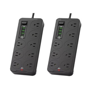 Foto 1 | Multicontactos Usb 2500w Cable De Cobre De 2 Metros, 2 Piezas Eo Safe Imports Esi-19116 Negro