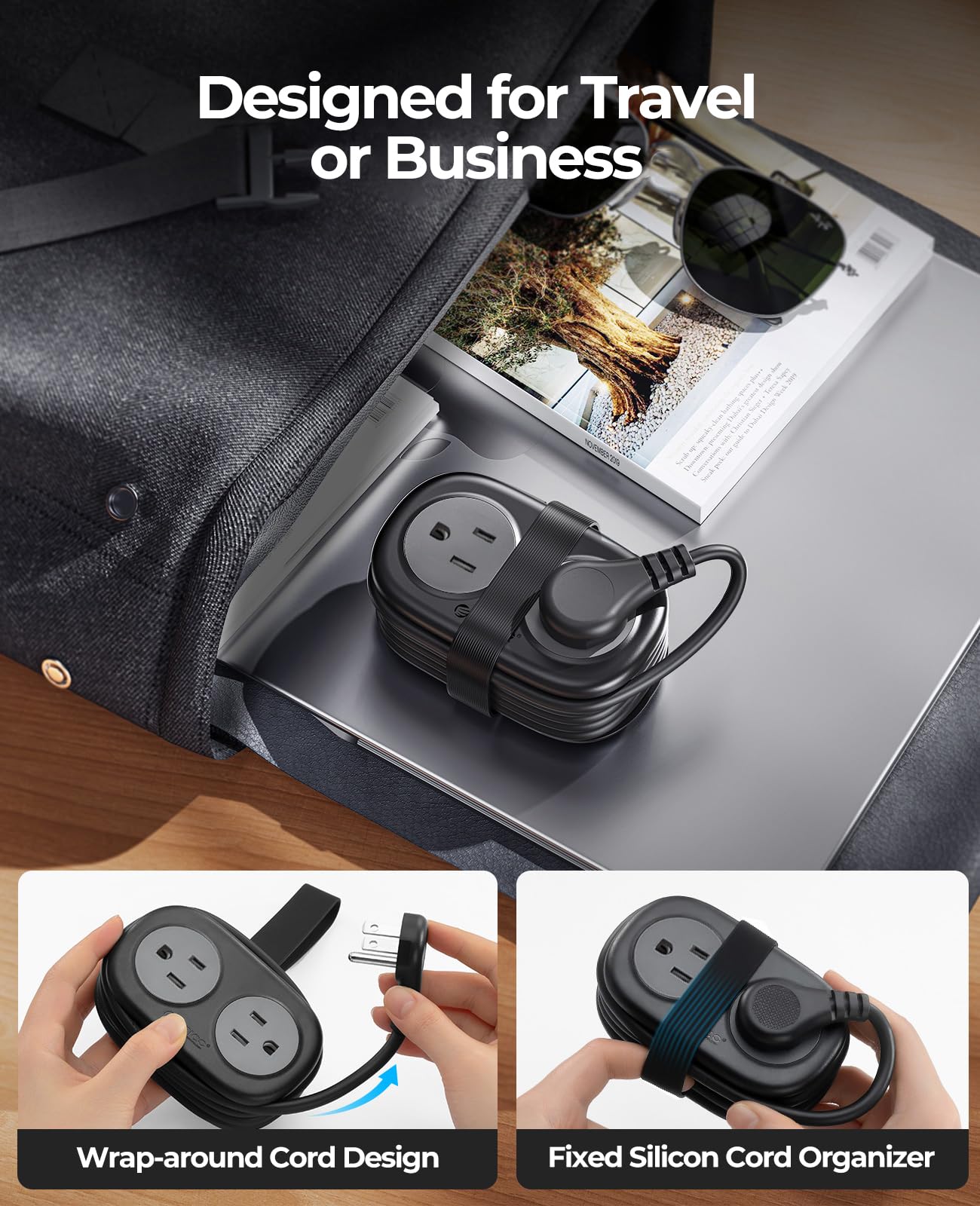 Foto 5 pulgar | Regleta De Alimentación Orico De Viaje, 4 Salidas, 3 Puertos Usb (1 Usb C), Color Negro - Venta Internacional.