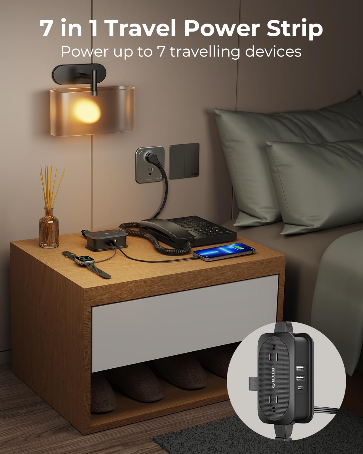 Foto 5 pulgar | Power Strip Orico Travel, 4 Salidas, 3 Puertos Usb, 1 Usb C, 3.2 Pies - Venta Internacional.