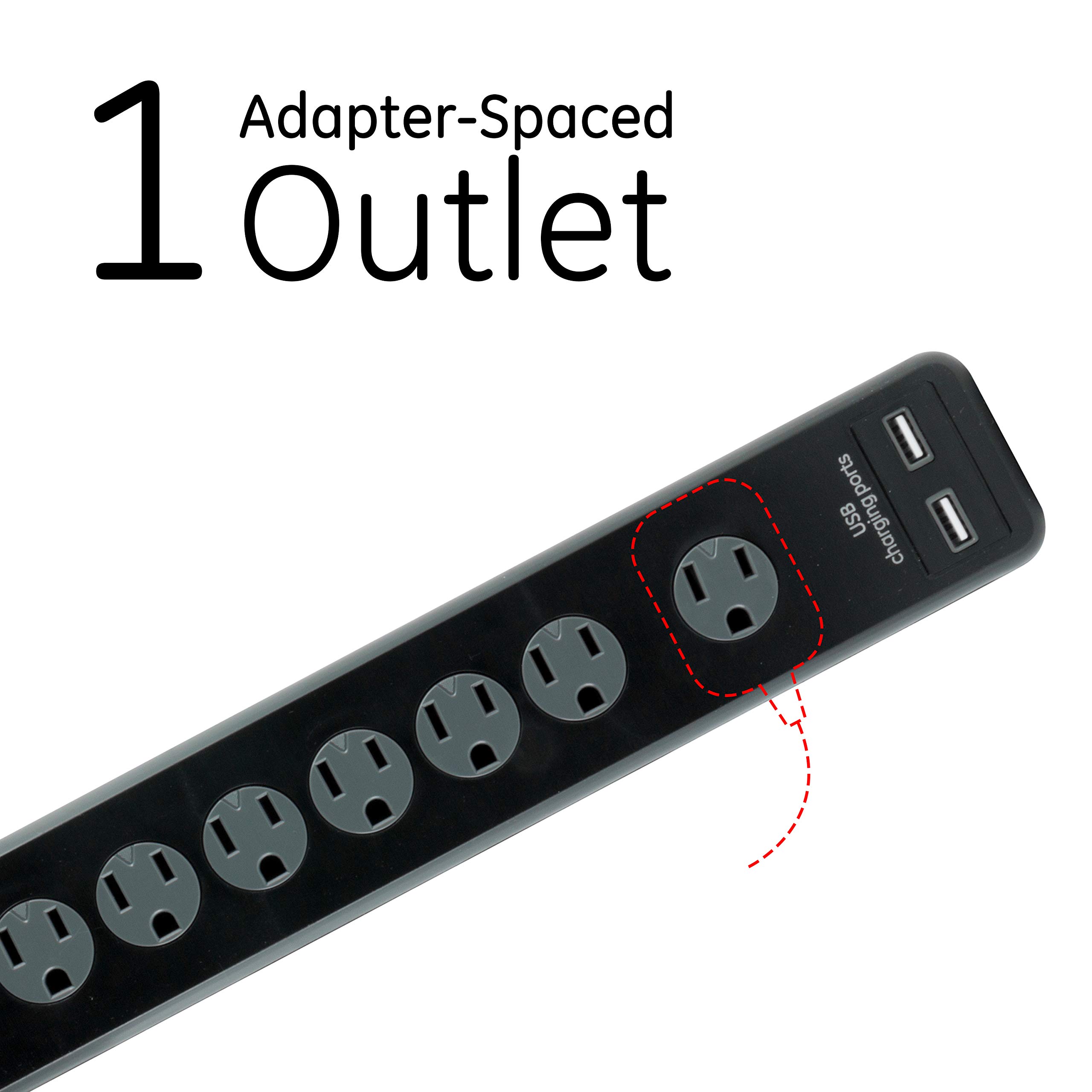 Foto 8 pulgar | Protector Contra Sobretensiones Ge Power Strip De 7 Salidas, 2 Usb 1500j, Cable De 4 Pies - Venta Internacional.