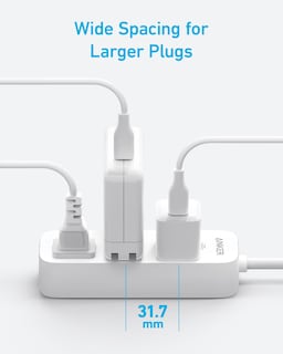 Foto 3 | Cable De Extensión Anker Flat Plug 3ac Con Protección Contra Sobretensiones - Venta Internacional.