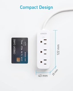 Foto 4 | Cable De Extensión Anker Flat Plug 3ac Con Protección Contra Sobretensiones - Venta Internacional.