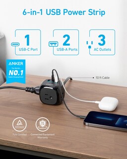 Foto 2 | Power Strip Anker Usb C 321 De 20 W Con 3 Enchufes Y Usb C Para Iphone - Venta Internacional.
