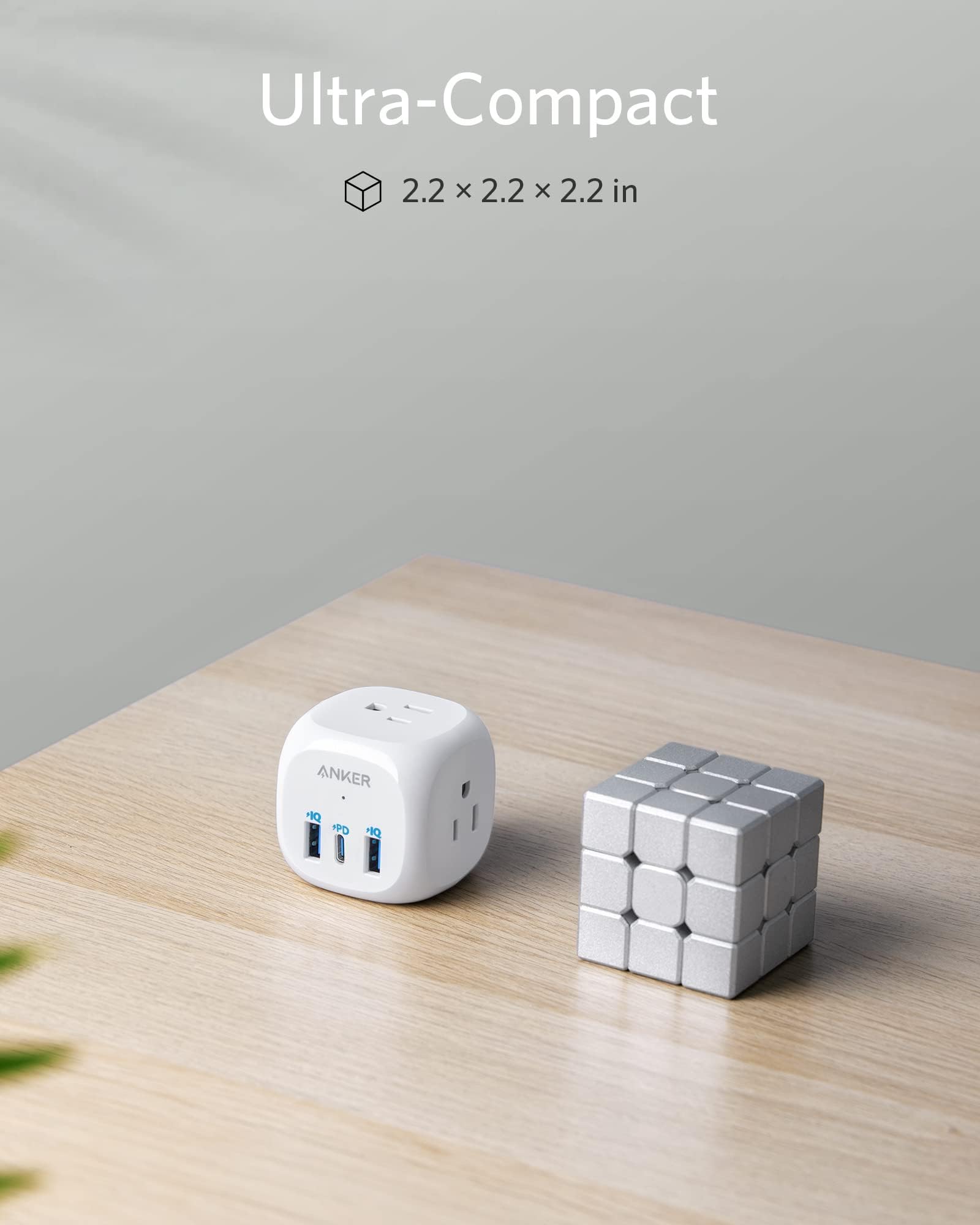 Foto 4 | Extensor De Enchufe Anker 321 Con 3 Enchufes Y Cargador Usb C De 20 W X2 - Venta Internacional.