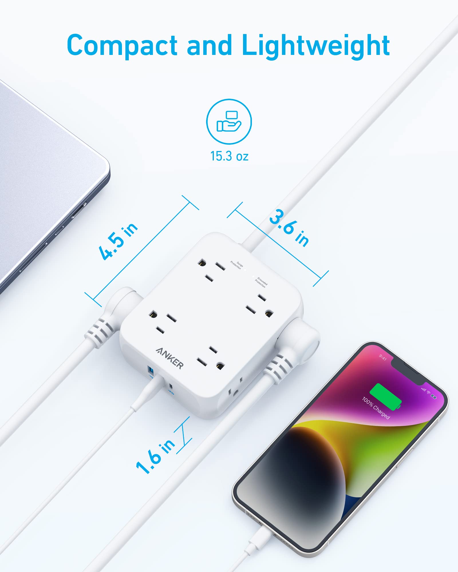 Foto 6 pulgar | Power Strip Anker A9183 11 En 1, 8 Tomas De Corriente Alterna, 2 Usb-a, 1 Usb-c - Venta Internacional.