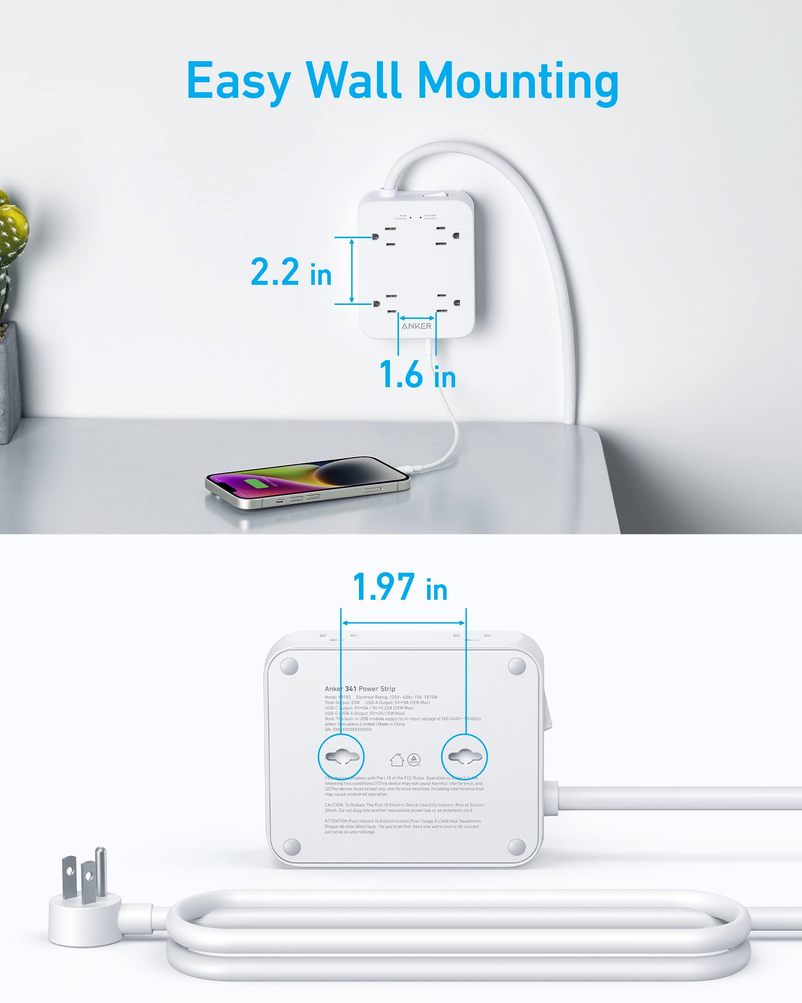 Foto 7 pulgar | Power Strip Anker A9183 11 En 1, 8 Tomas De Corriente Alterna, 2 Usb-a, 1 Usb-c - Venta Internacional.