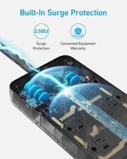 Foto 5 | Power Strip Anker 351 Con 12 Enchufes, 3 Puertos Usb, Protección Contra Sobretensiones - Venta Internacional.