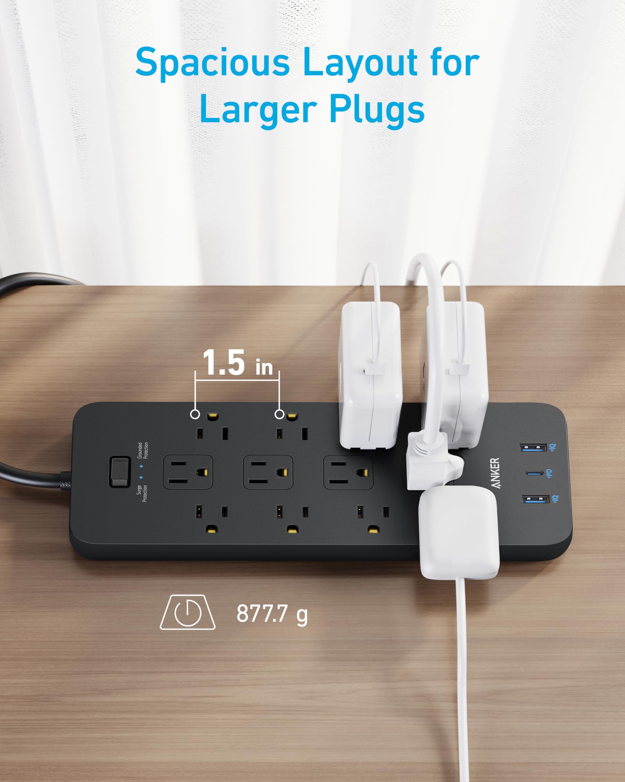 Foto 7 pulgar | Power Strip Anker 351 Con 12 Enchufes, 3 Puertos Usb, Protección Contra Sobretensiones - Venta Internacional.