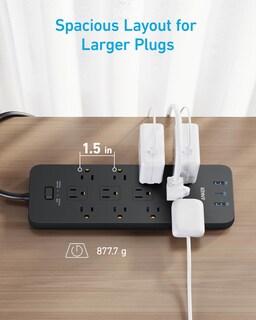 Foto 6 | Power Strip Anker 351 Con 12 Enchufes, 3 Puertos Usb, Protección Contra Sobretensiones - Venta Internacional.