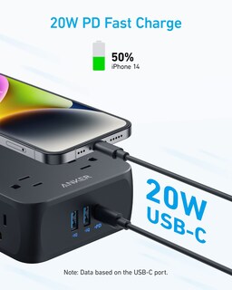 Foto 3 | Regleta De Alimentación Anker A9183 8 Tomas De Corriente Alterna, 2 Usb-a, 1 Usb-c De 20 W - Venta Internacional.