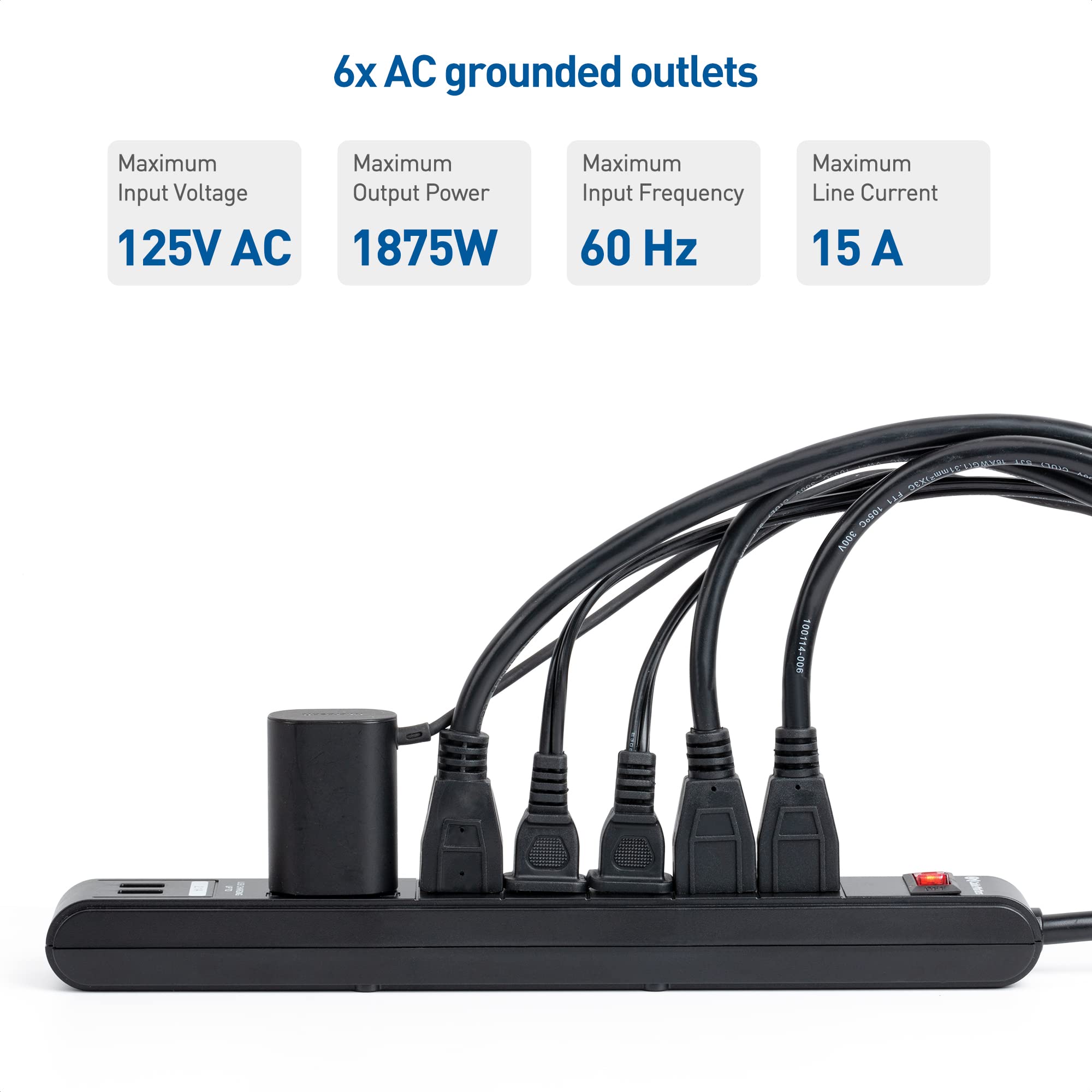 Foto 4 pulgar | [power Strip] Protector Contra Sobretensiones Cable Matters, Paquete De 2 Unidades Y 6 Salidas - Venta Internacional.