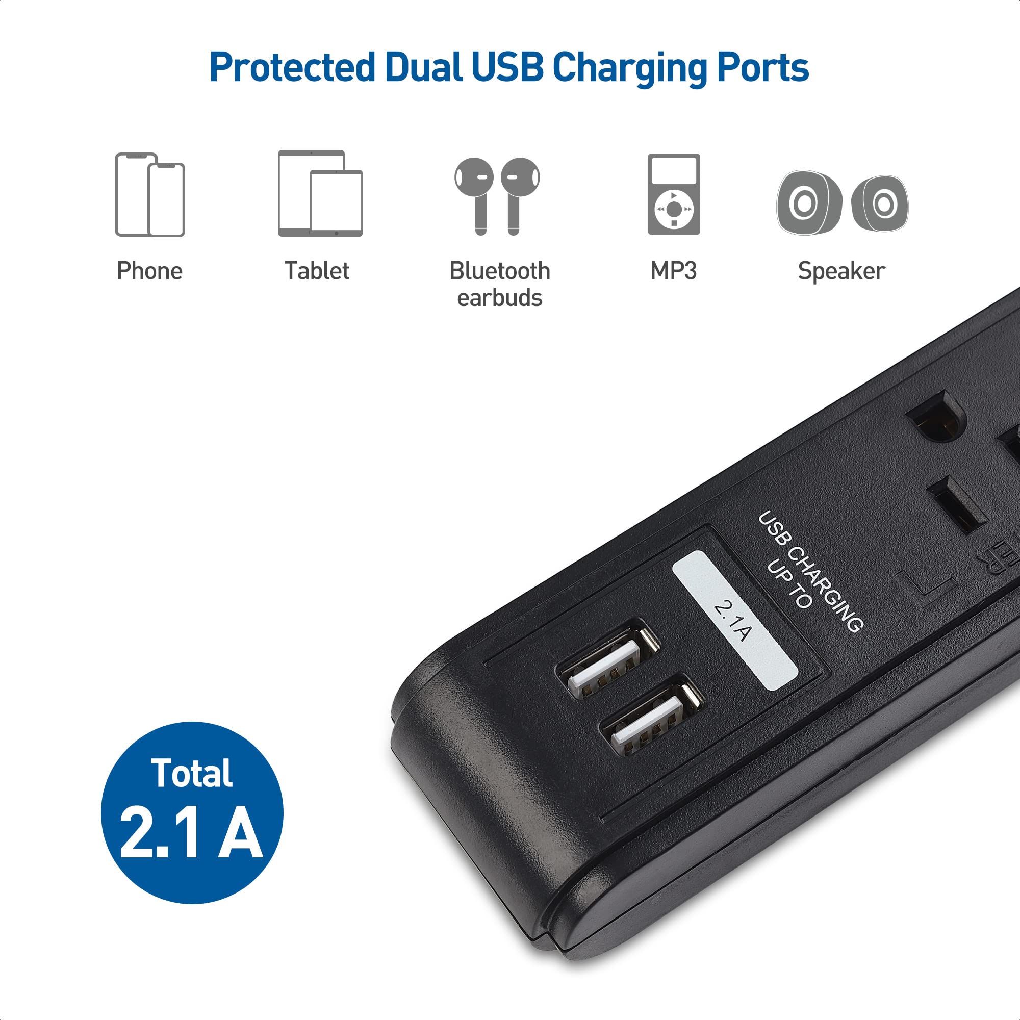 Foto 6 pulgar | [power Strip] Protector Contra Sobretensiones Cable Matters, Paquete De 2 Unidades Y 6 Salidas - Venta Internacional.