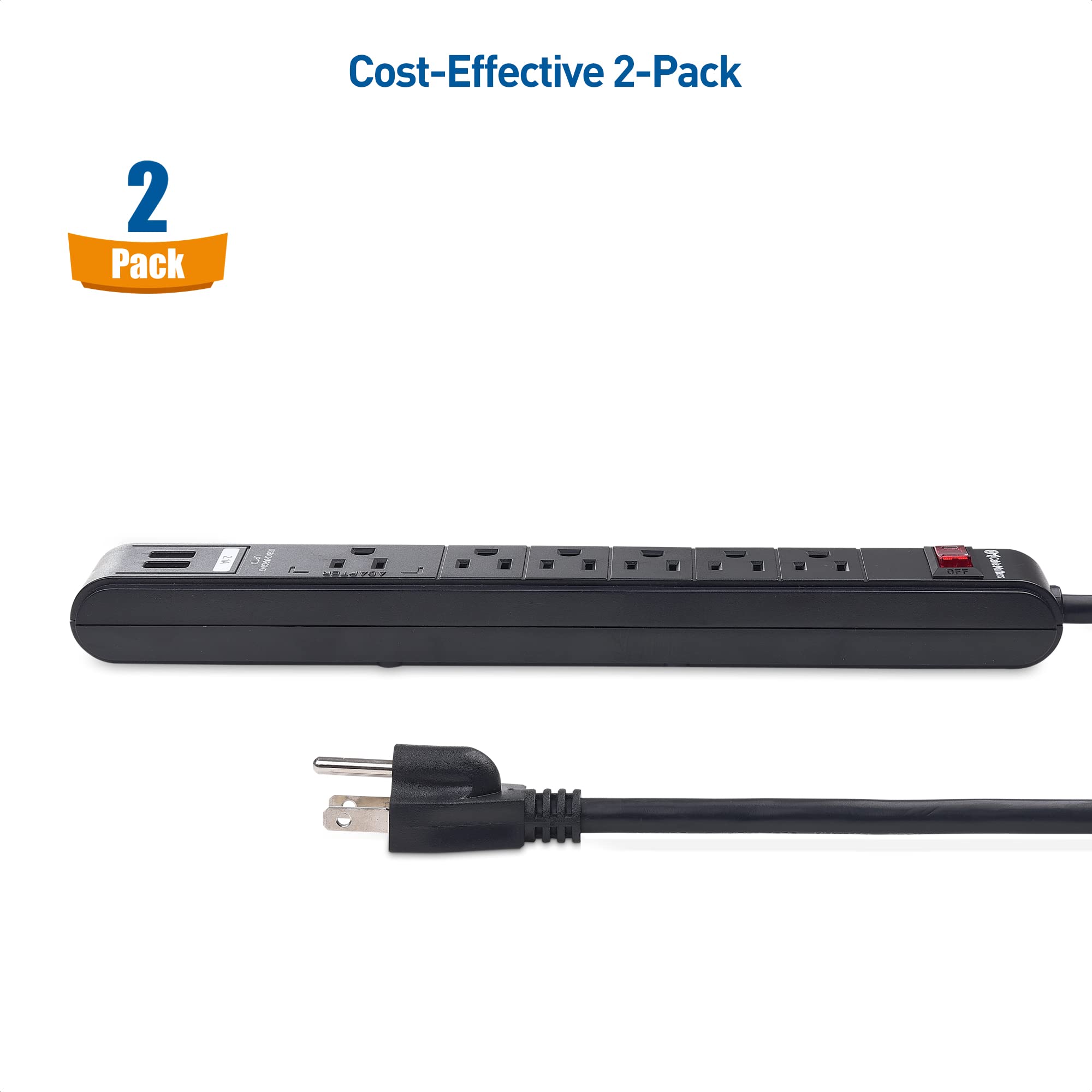 Foto 8 pulgar | [power Strip] Protector Contra Sobretensiones Cable Matters, Paquete De 2 Unidades Y 6 Salidas - Venta Internacional.