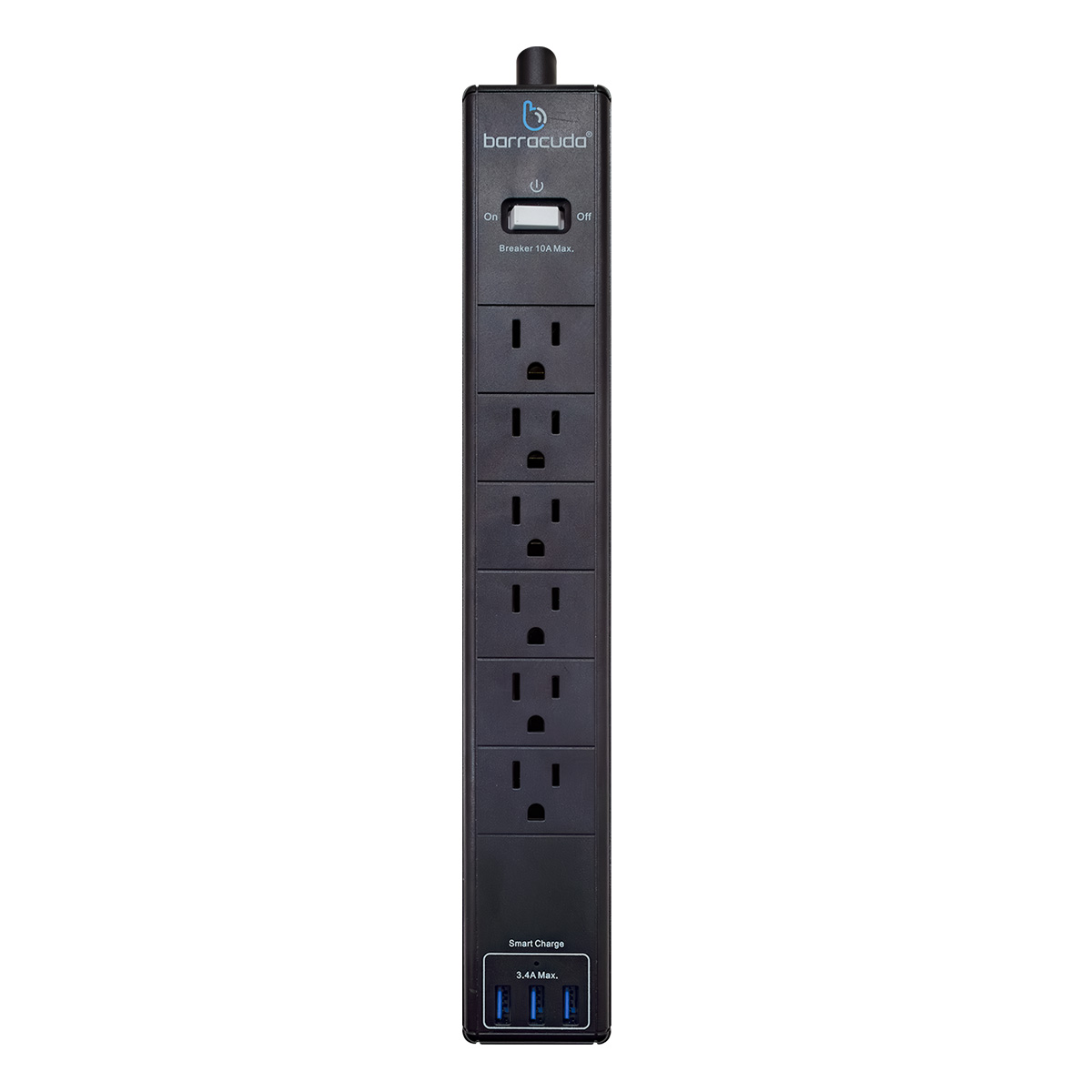 Multicontacto Barracuda Sp106u Supresor De Picos 6c + 3 Usb