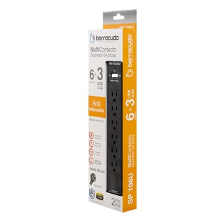 Foto 4 | Multicontacto Barracuda Sp106u Supresor De Picos 6c + 3 Usb