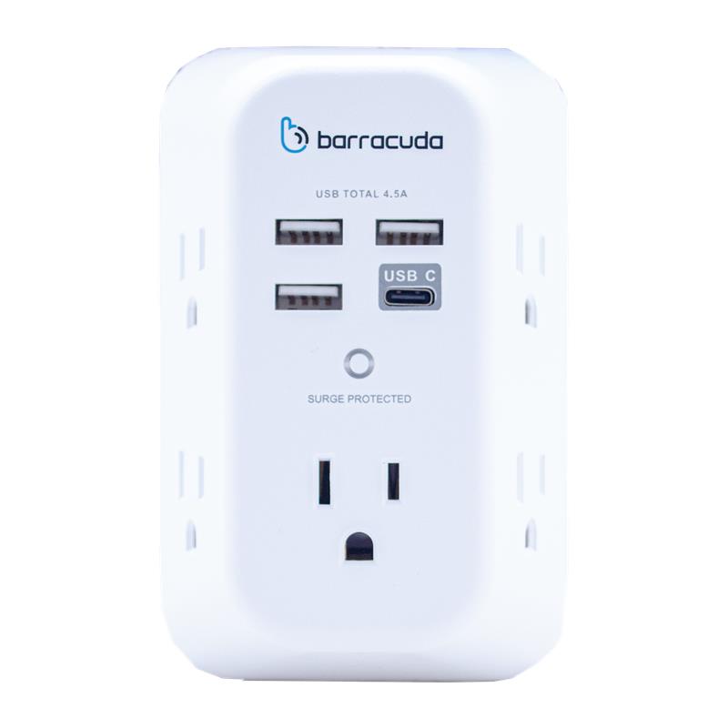 Multicontacto Barracuda Sp105u 5 Contactos, 3 Usb A, 1 Usb C