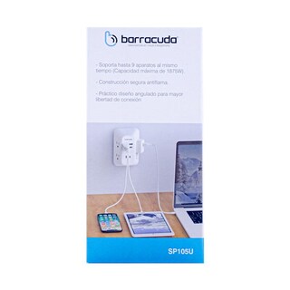 Foto 5 | Multicontacto Barracuda Sp105u 5 Contactos, 3 Usb A, 1 Usb C