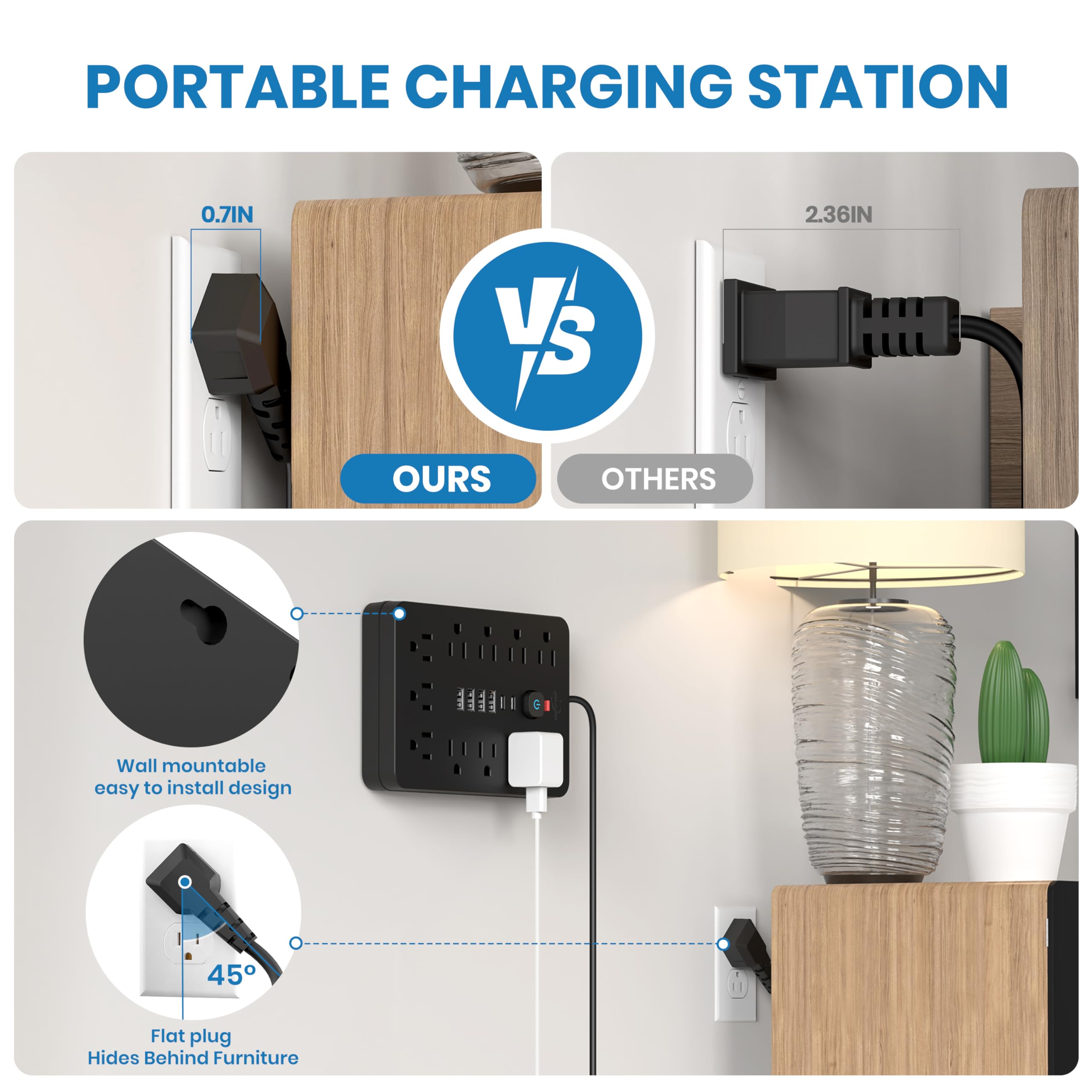 Foto 5 pulgar | Protector Contra Sobretensiones Power Strip Jouleloom, 11 Salidas, 4 Usb, 2 Usb C - Venta Internacional.