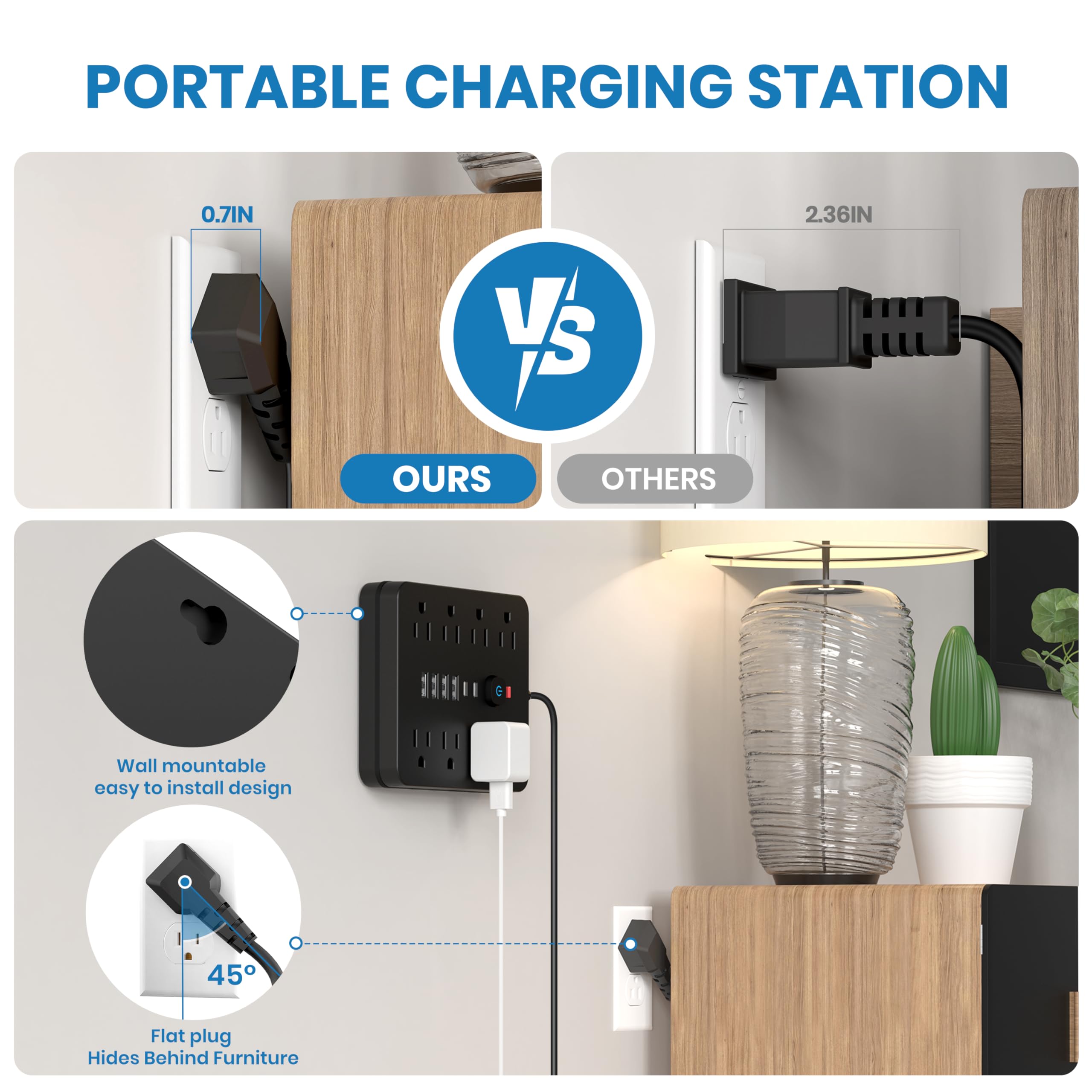 Foto 5 pulgar | Protector Contra Sobretensiones Power Strip Jouleloom, 8 Salidas, 4 Usb, 2 Usb C - Venta Internacional.