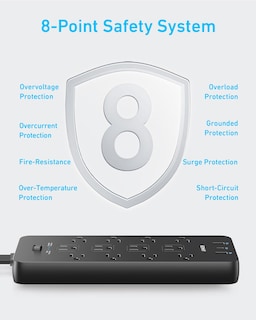 Foto 5 | Protector Contra Sobretensiones Power Strip Anker, 12 Tomas De Corriente Alterna, 1 Usb-c, 2 Usb - Venta Internacional.