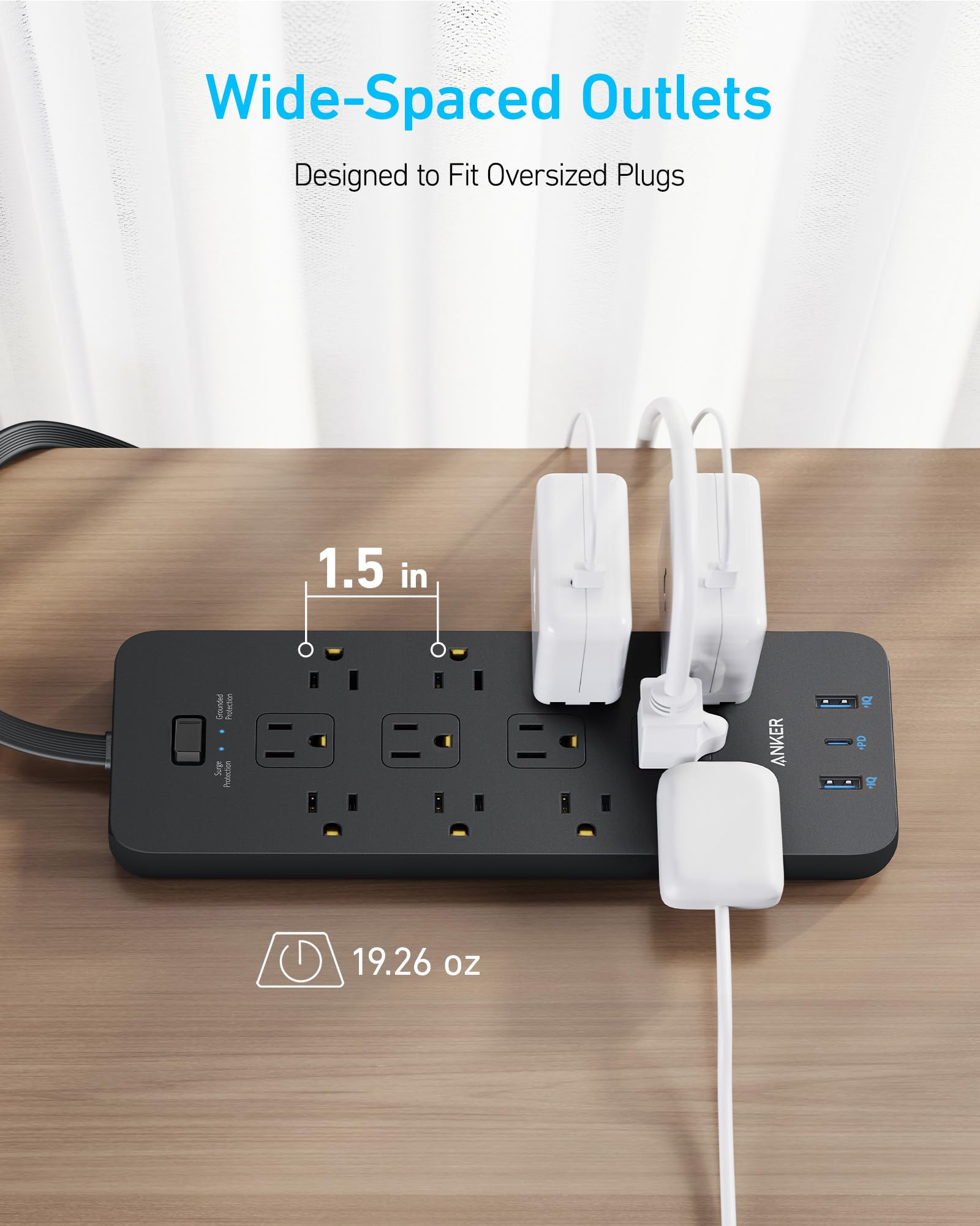Foto 7 pulgar | Protector Contra Sobretensiones Power Strip Anker, 12 Tomas De Corriente Alterna, 1 Usb-c, 2 Usb - Venta Internacional.