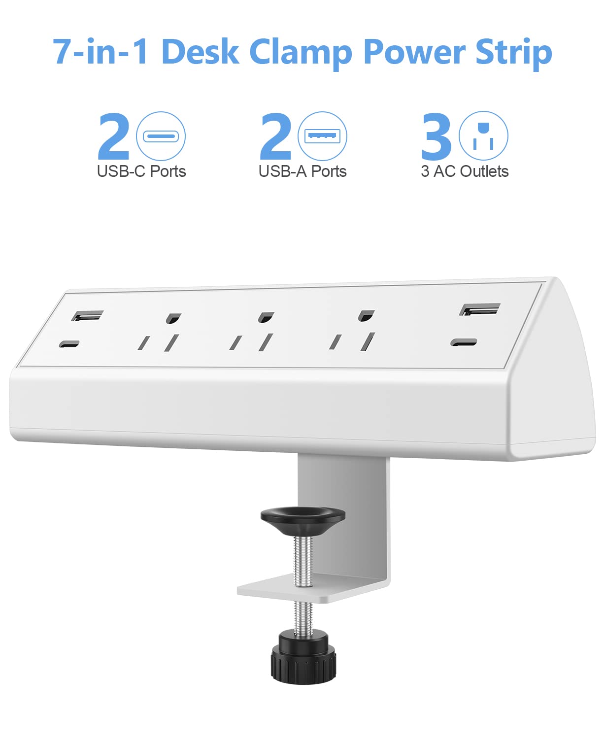 Foto 3 pulgar | Abrazadera De Escritorio Power Strip Jgstkcity Con 2 Usb C De 20 W Y 4 Usb - Venta Internacional.