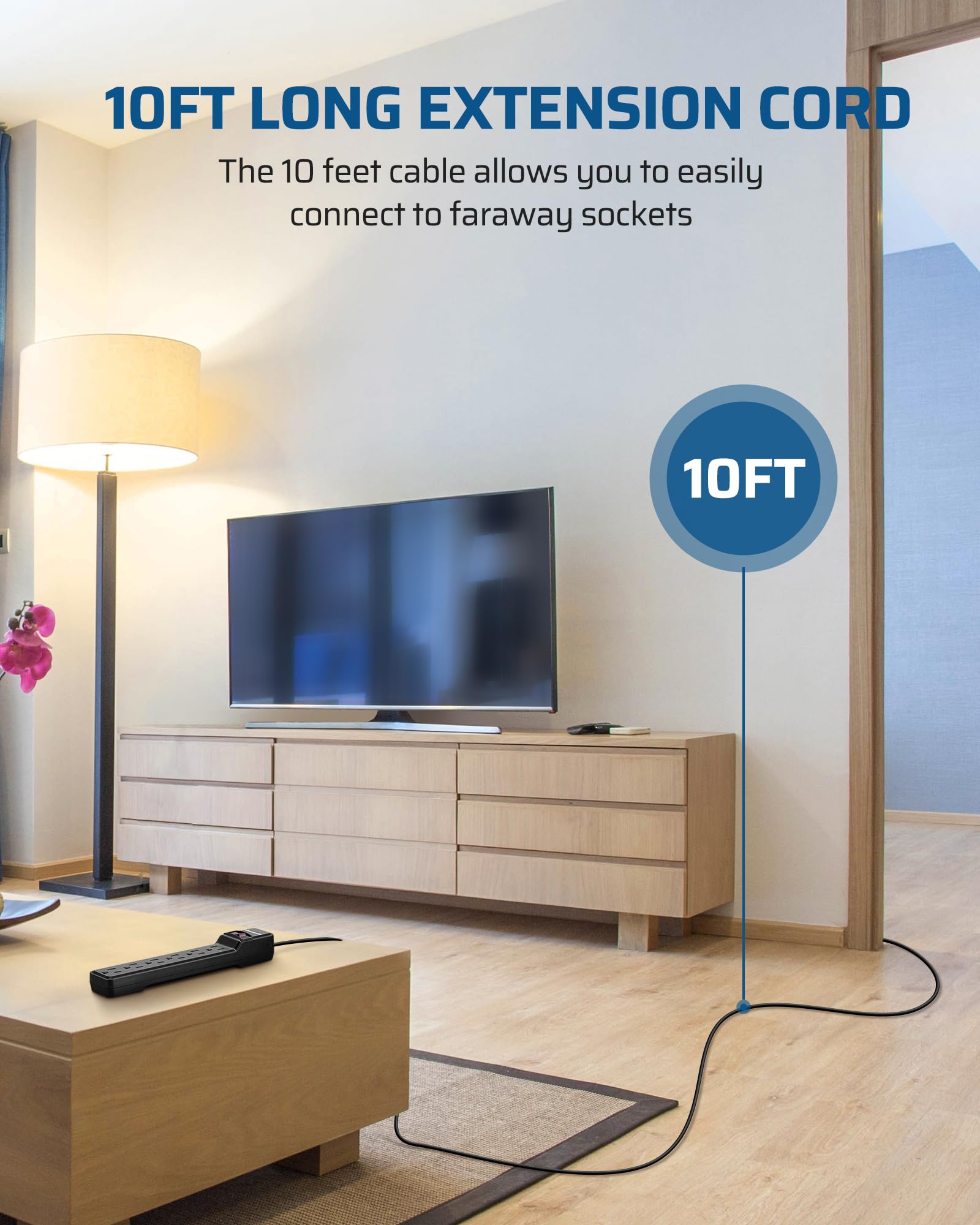 Foto 4 pulgar | Protector Contra Sobretensiones Power Strip Dewenwils, 6 Salidas, 500j, 15 A - Venta Internacional.