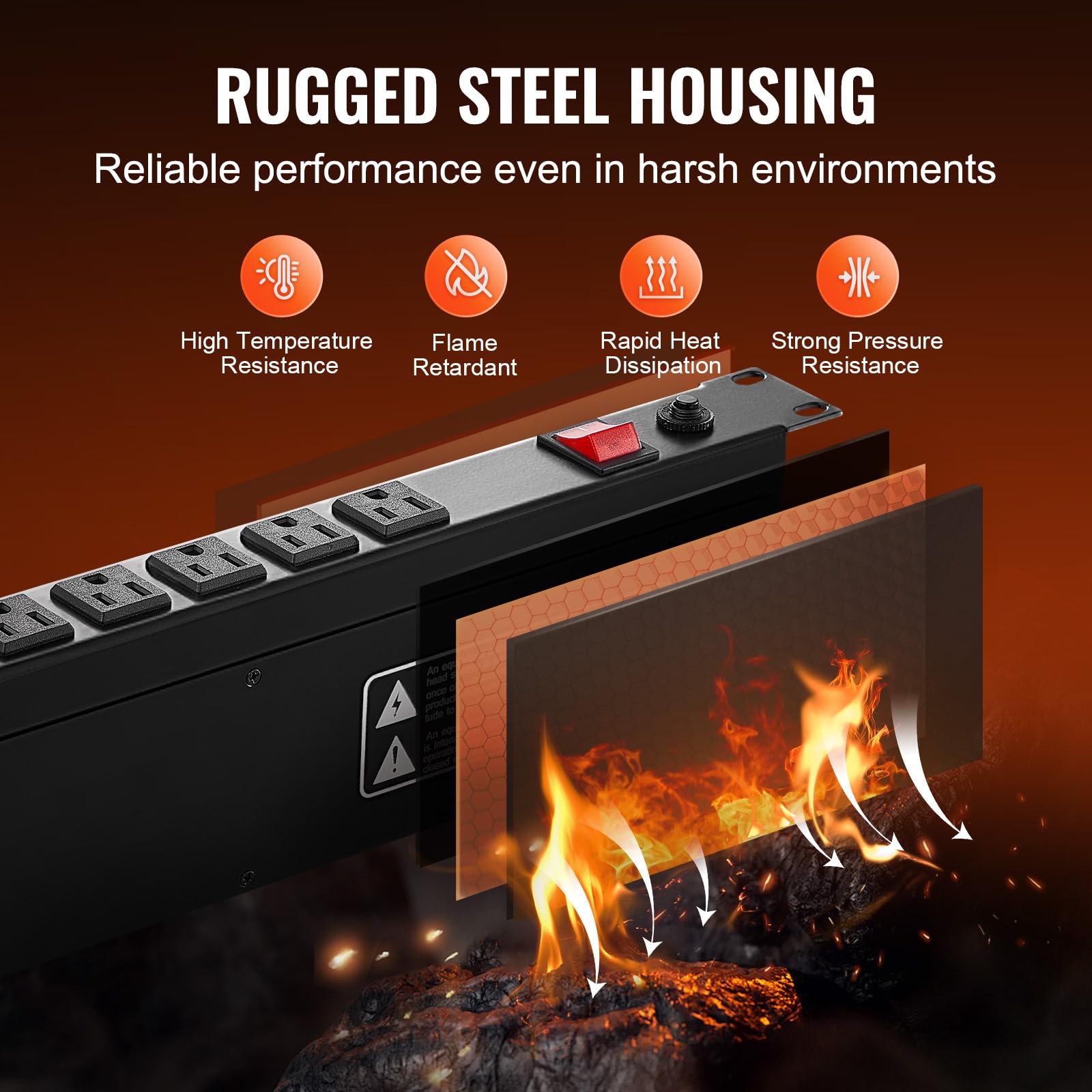 Foto 6 pulgar | Power Strip Vevor, 12 Salidas, Horizontal, 1u, Montaje En Rack, Pdu, 15 A - Venta Internacional.