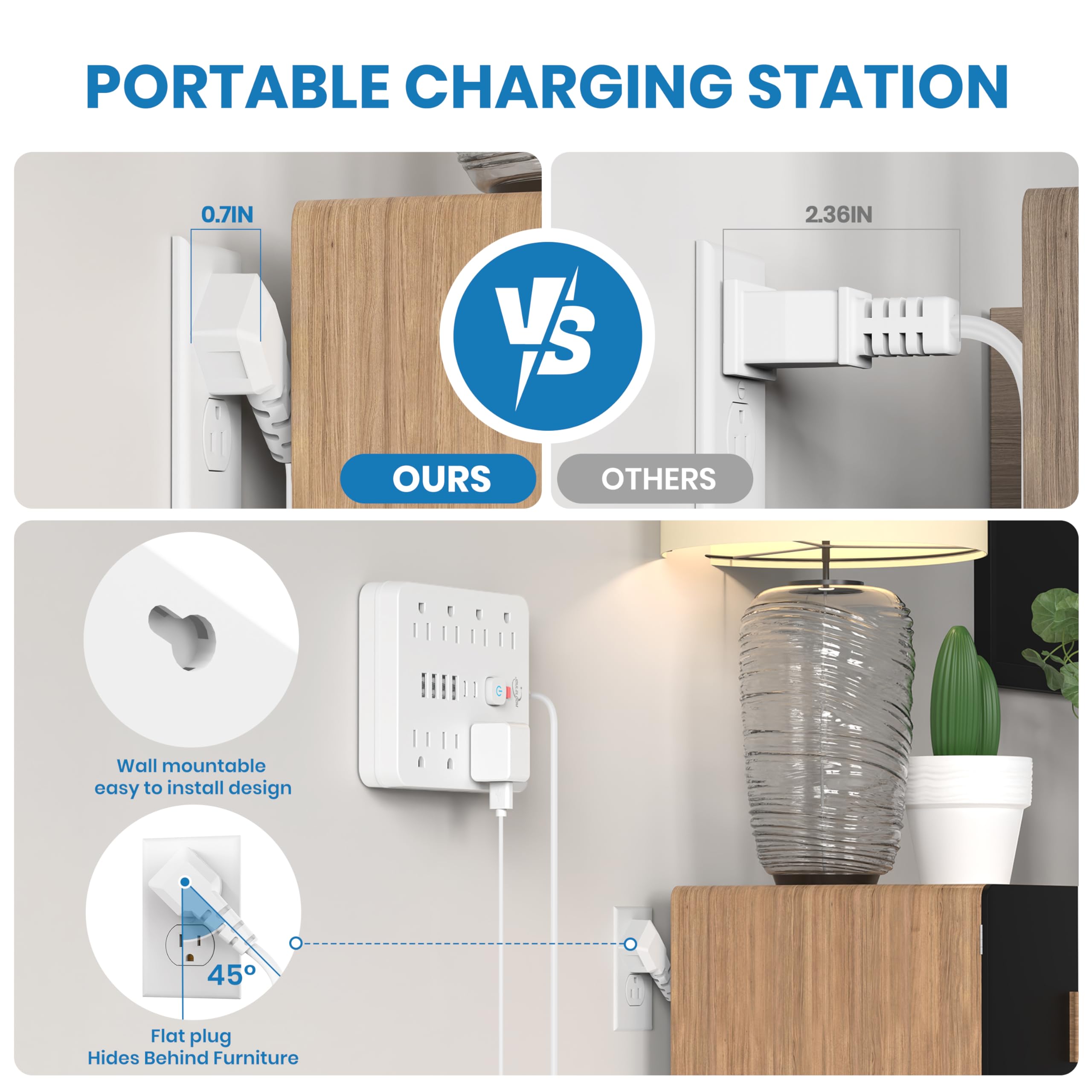 Foto 5 pulgar | Protector Contra Sobretensiones Power Strip Jouleloom, 8 Salidas, 4 Usb, 2 Usb C - Venta Internacional.