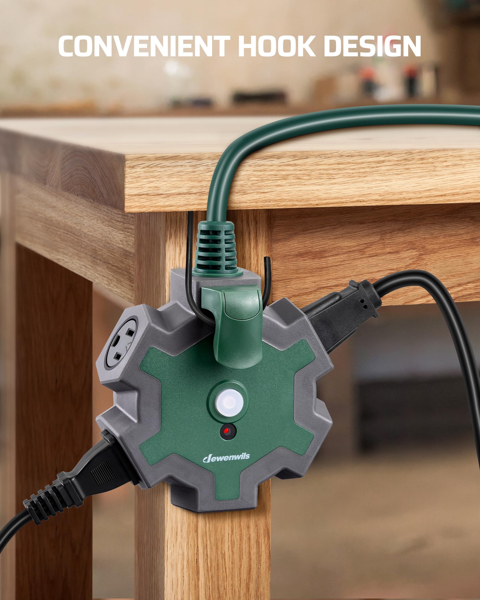 Foto 6 | Power Strip Dewenwils Industrial De 5 Salidas Y 15 Pies Con Protección Contra Sobrecargas - Venta Internacional.
