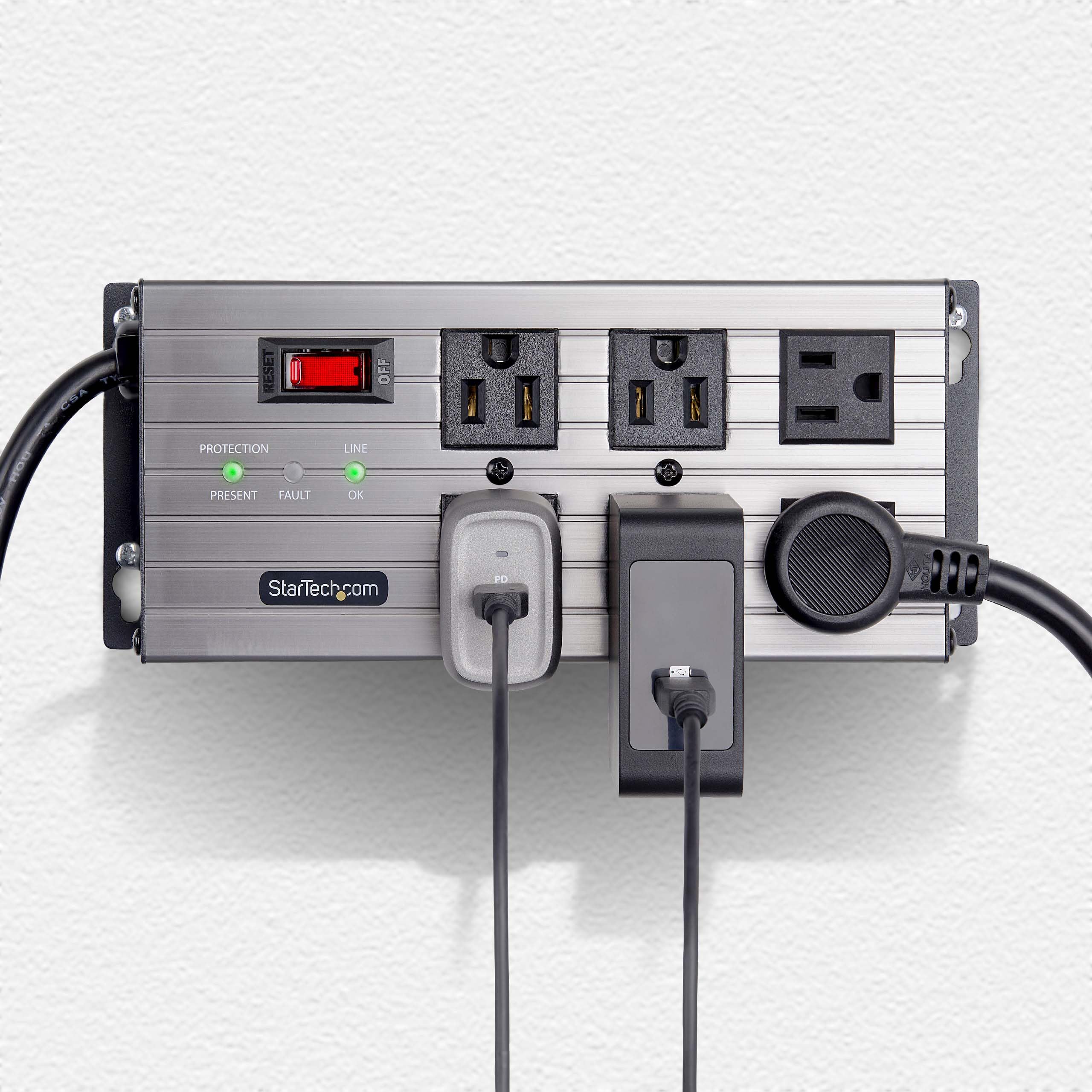 Regleta De Alimentación Industrial Startech.com, 6 Salidas, 125 V/15 A, 2,4 M - Venta Internacional.