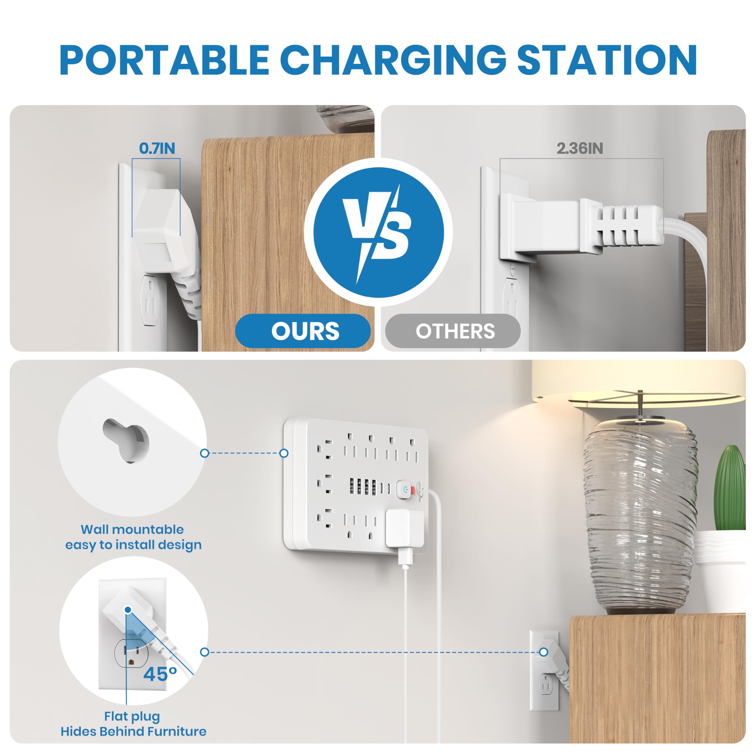 Foto 5 pulgar | Protector Contra Sobretensiones Power Strip Jouleloom, 11 Salidas, 4 Usb, 2 Usb C - Venta Internacional.