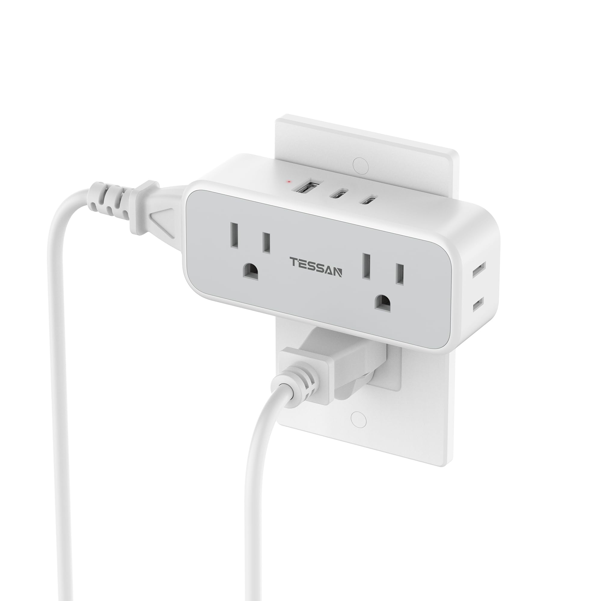 Foto 1 | Extensor De Enchufe Con Protector Contra Sobretensiones Tessan Con 4 Salidas, 3 Usb - Venta Internacional.