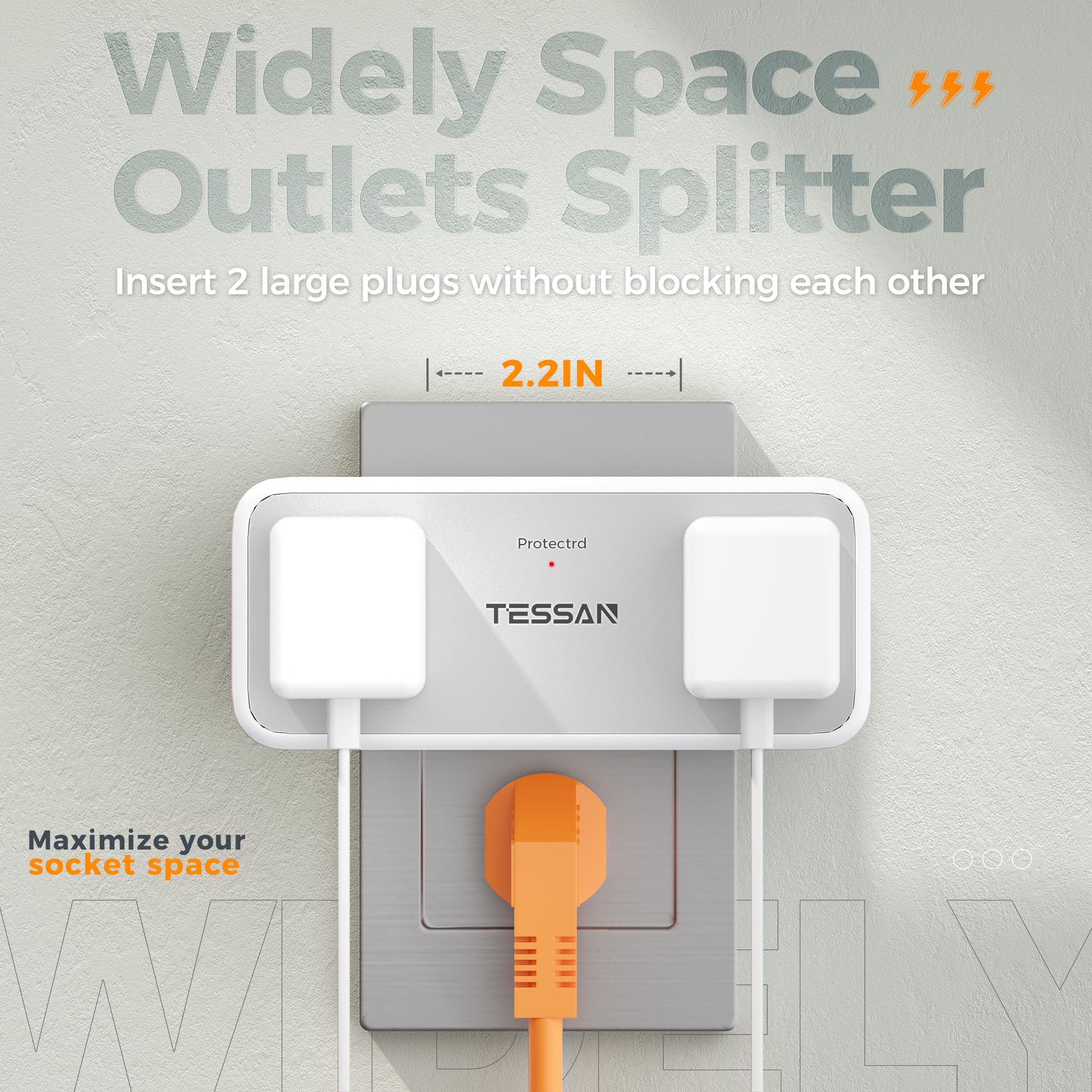 Foto 5 pulgar | Divisor De Enchufe Múltiple Tessan, Protector Contra Sobretensiones Con Usb - Venta Internacional.