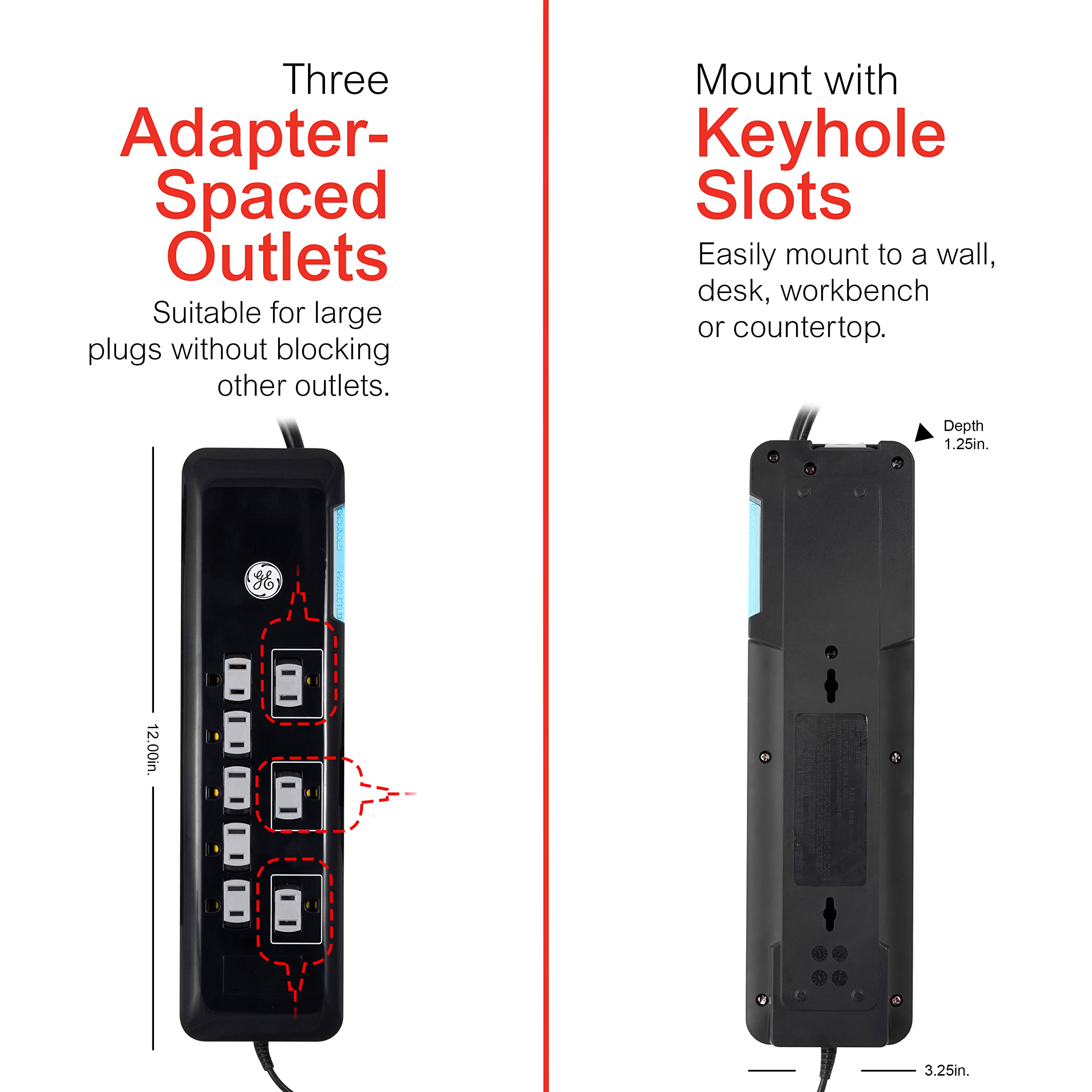 Foto 6 pulgar | Protector Contra Sobretensiones Ge Ultrapro De 8 Salidas Y 2 Puertos Usb De 4 Pies, Negro - Venta Internacional.