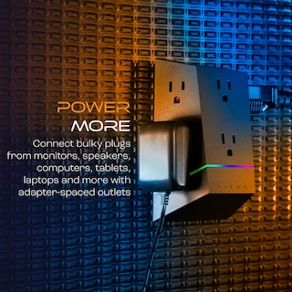 Foto 4 | Protector Contra Sobretensiones Titan De 6 Salidas Con Tira De Luz Led Negra - Venta Internacional.