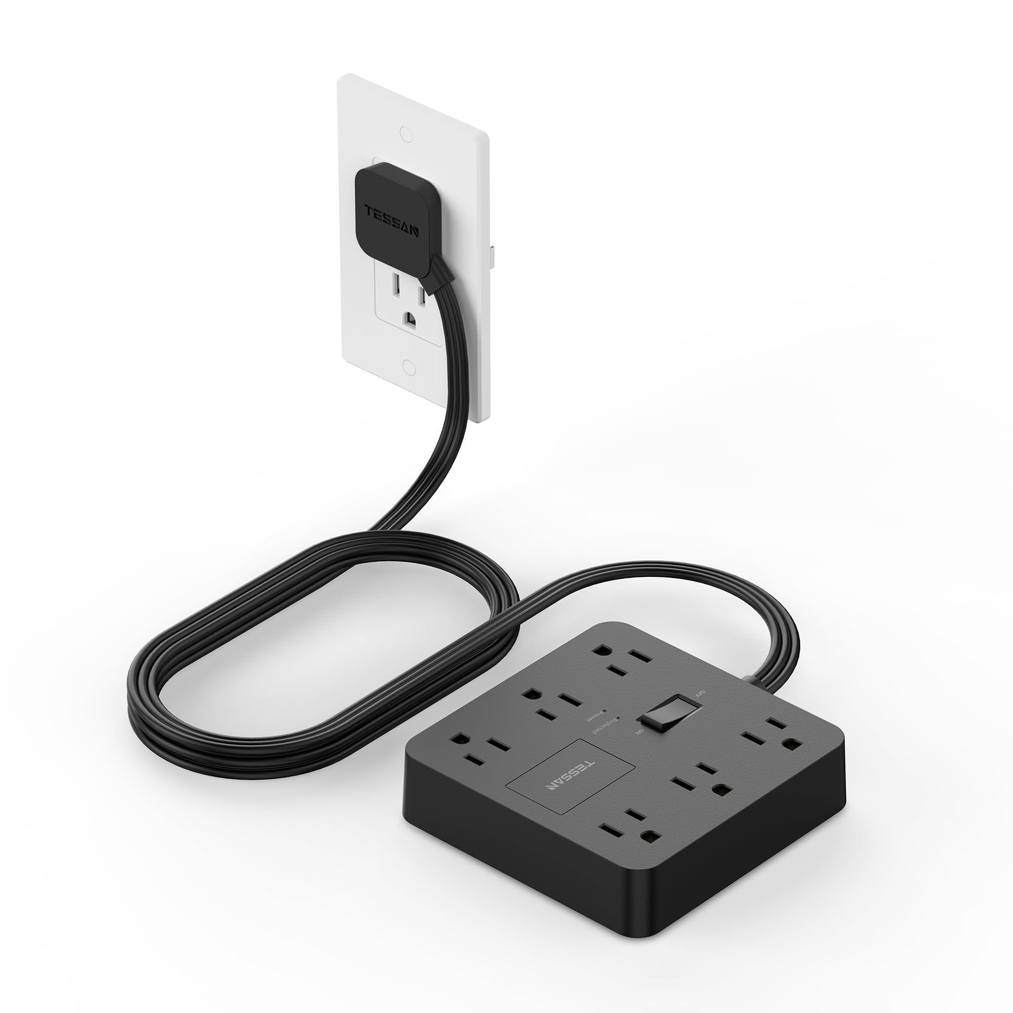 Foto 2 pulgar | Protector Contra Sobretensiones, Tira Eléctrica Tessan, Negra, 6 Ac 1700j, 5 Pies - Venta Internacional.