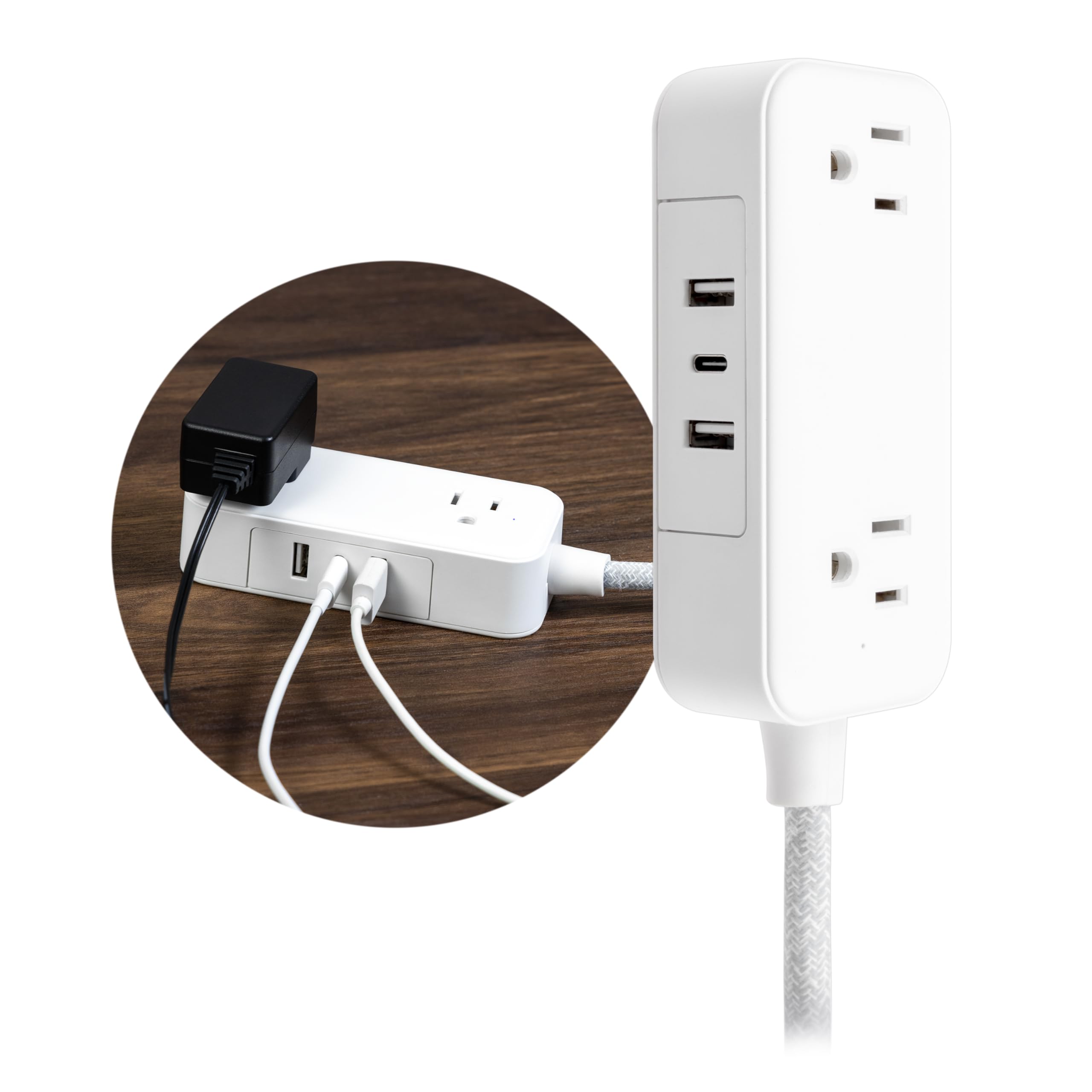 Foto 3 pulgar | Power Strip Ge 81597 Con 2 Salidas Y 3 Puertos Usb De 6 Pies, Color Blanco - Venta Internacional.