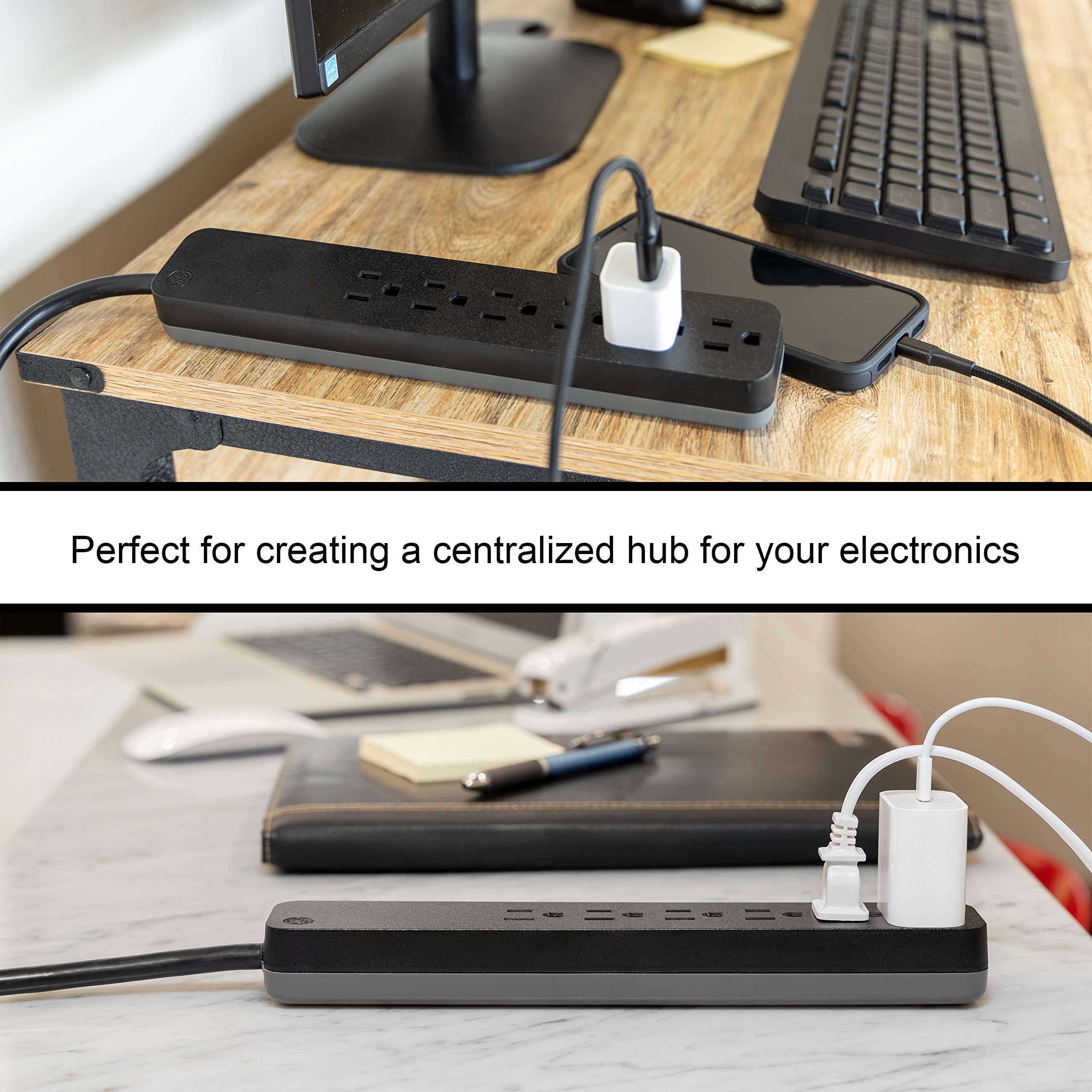 Foto 8 pulgar | Protector Contra Sobretensiones Ge Pro, Cable Negro De 6 Salidas, 620 Julios Y 2 Pies - Venta Internacional.