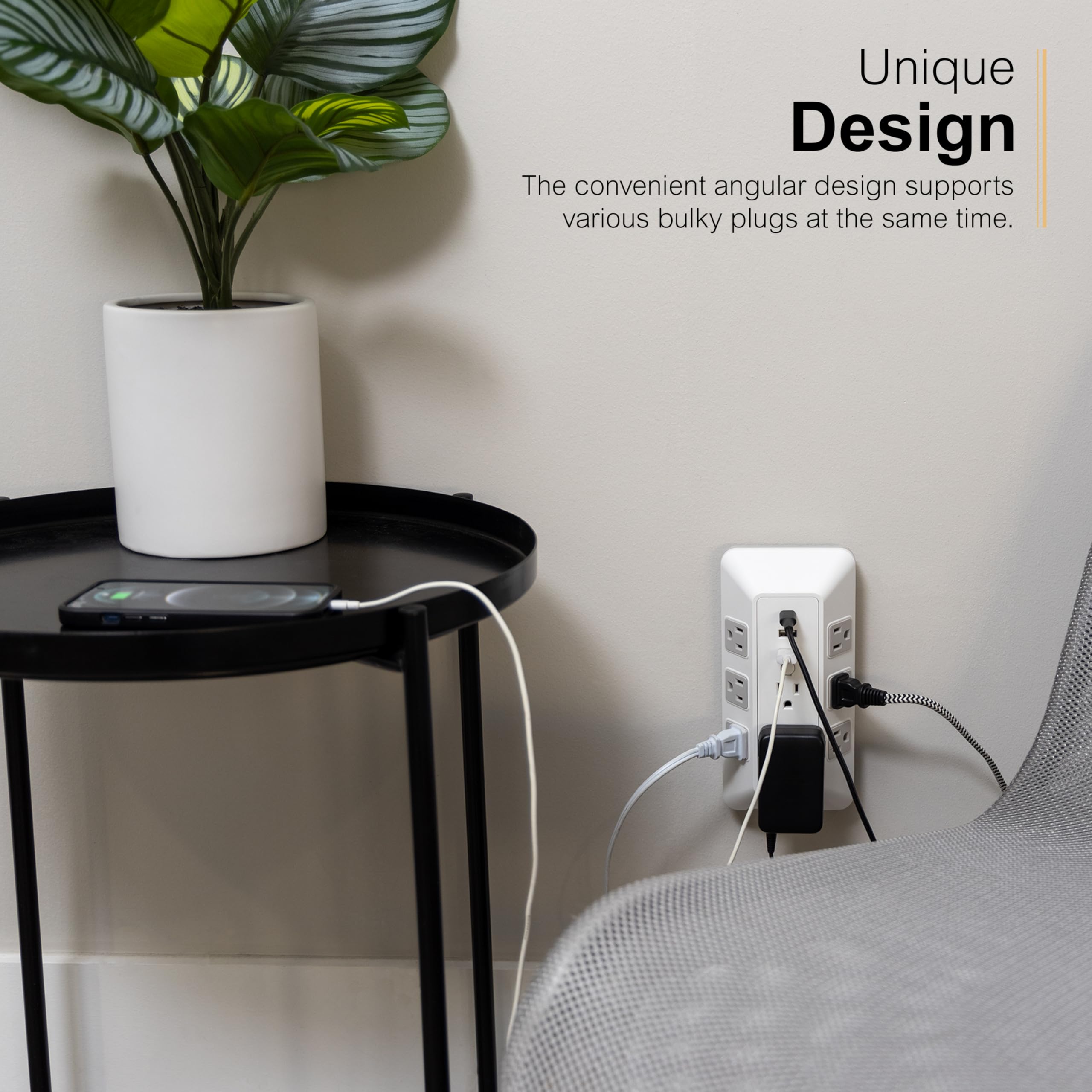 Foto 4 | Protector Contra Sobretensiones Ge De 8 Salidas Con Usb 2.1 A Y Usb-c 30 W 2000j - Venta Internacional.