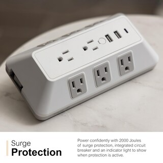 Foto 5 | Protector Contra Sobretensiones Ge De 8 Salidas Con Usb 2.1 A Y Usb-c 30 W 2000j - Venta Internacional.